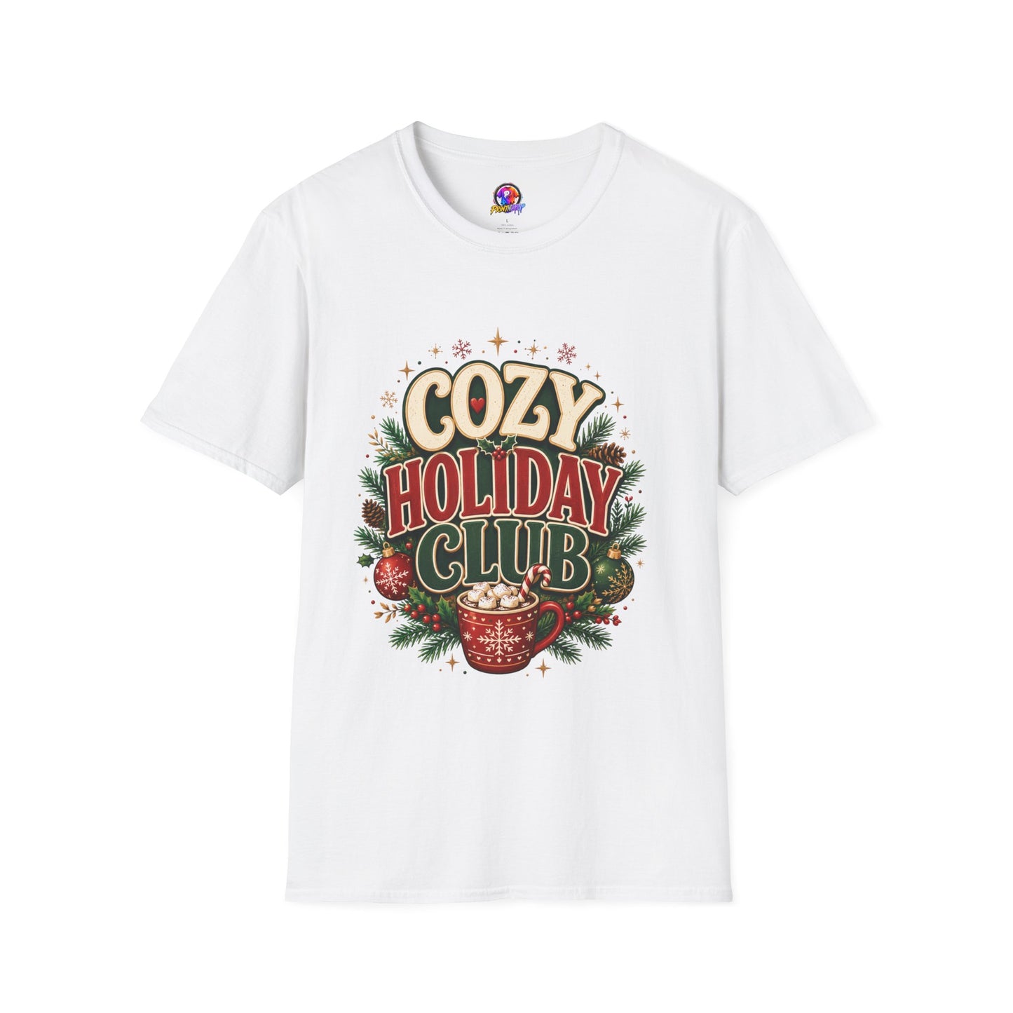 Cozy Holiday Club T-Shirt — Festive Christmas Cozy Cocoa Graphic Tee