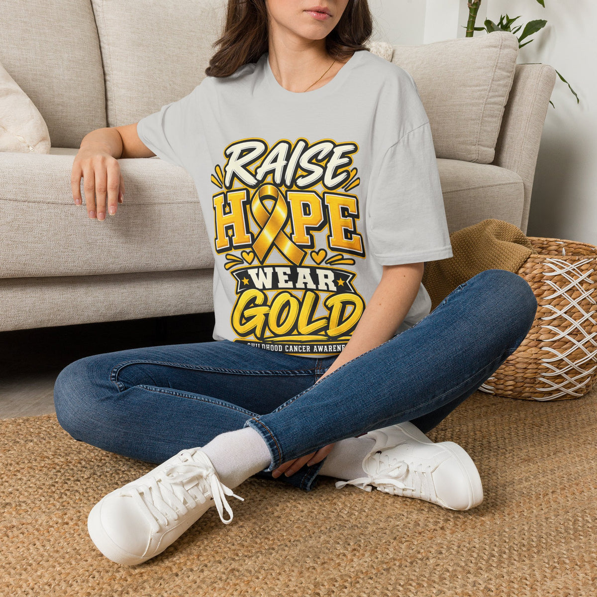 Raise Hope Wear Gold T-Shirt — Childhood Cancer Awareness