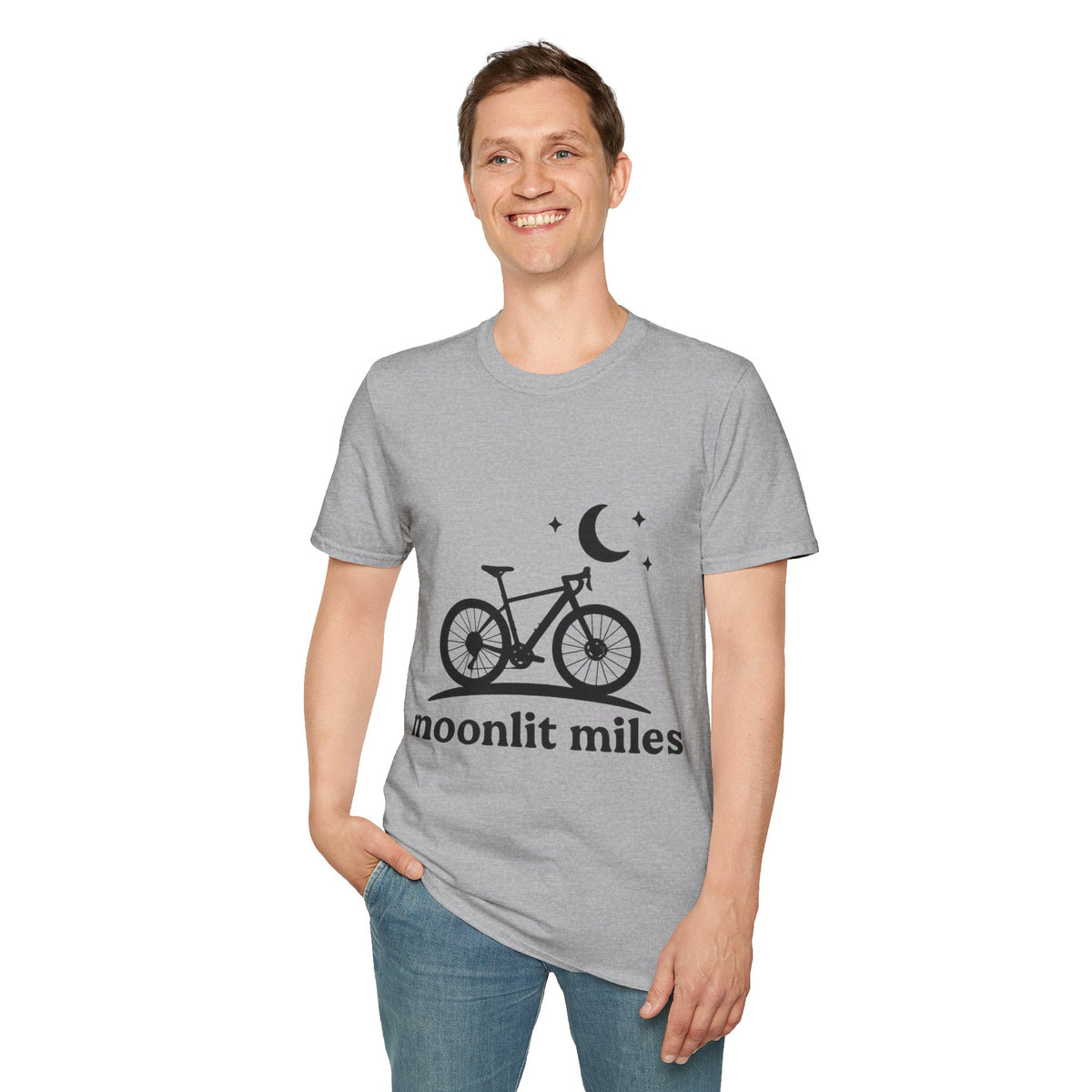 "Moonlit Miles" Celestial Cycling Tee | Night Rider Bike Graphic T-Shirt - Trending Now - September 2026