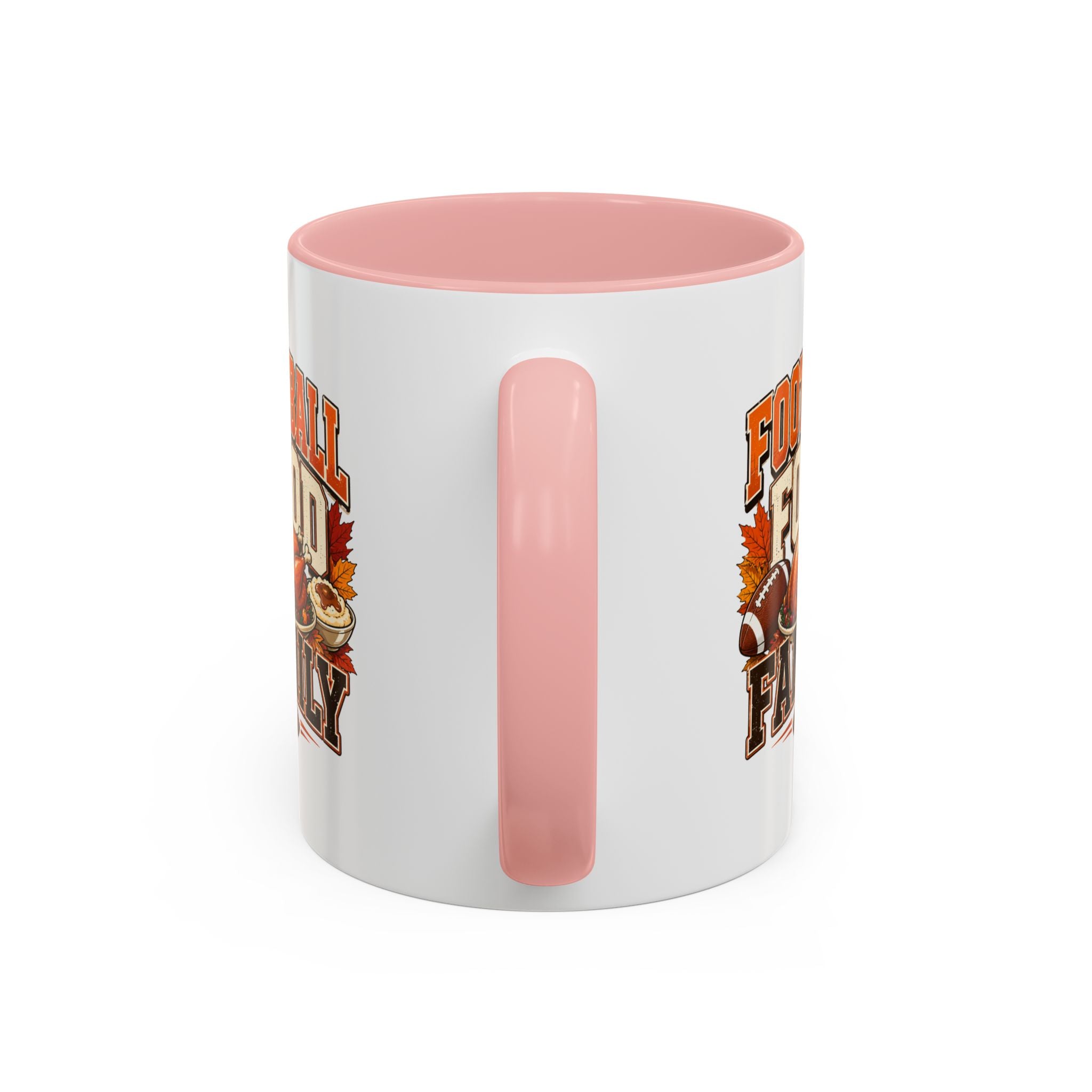 Thanksgiving Mug Football, Food & Family Coffee Mug — Thanksgiving Game Day Accent Mug
