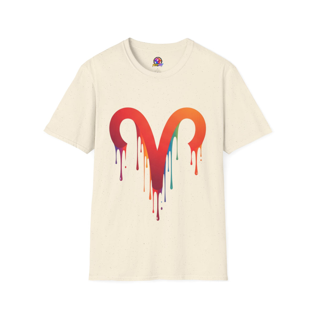 Aries Rainbow Drip T-Shirt — Colorful Dripping Zodiac Graphic Tee