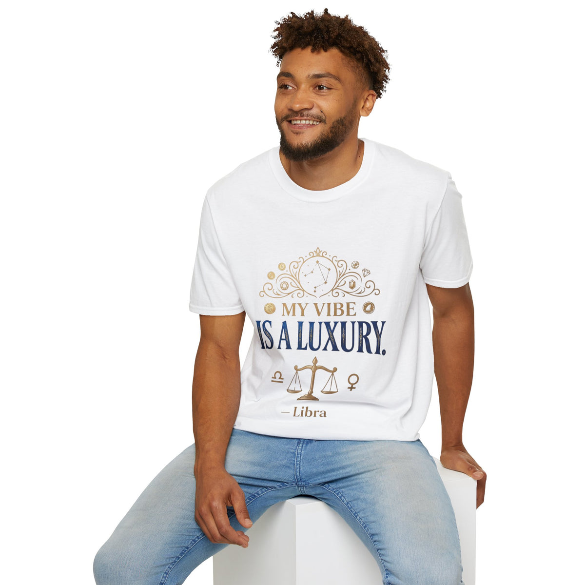 Libra Zodiac T-Shirt — "My Vibe Is A Luxury" Astrology Tee