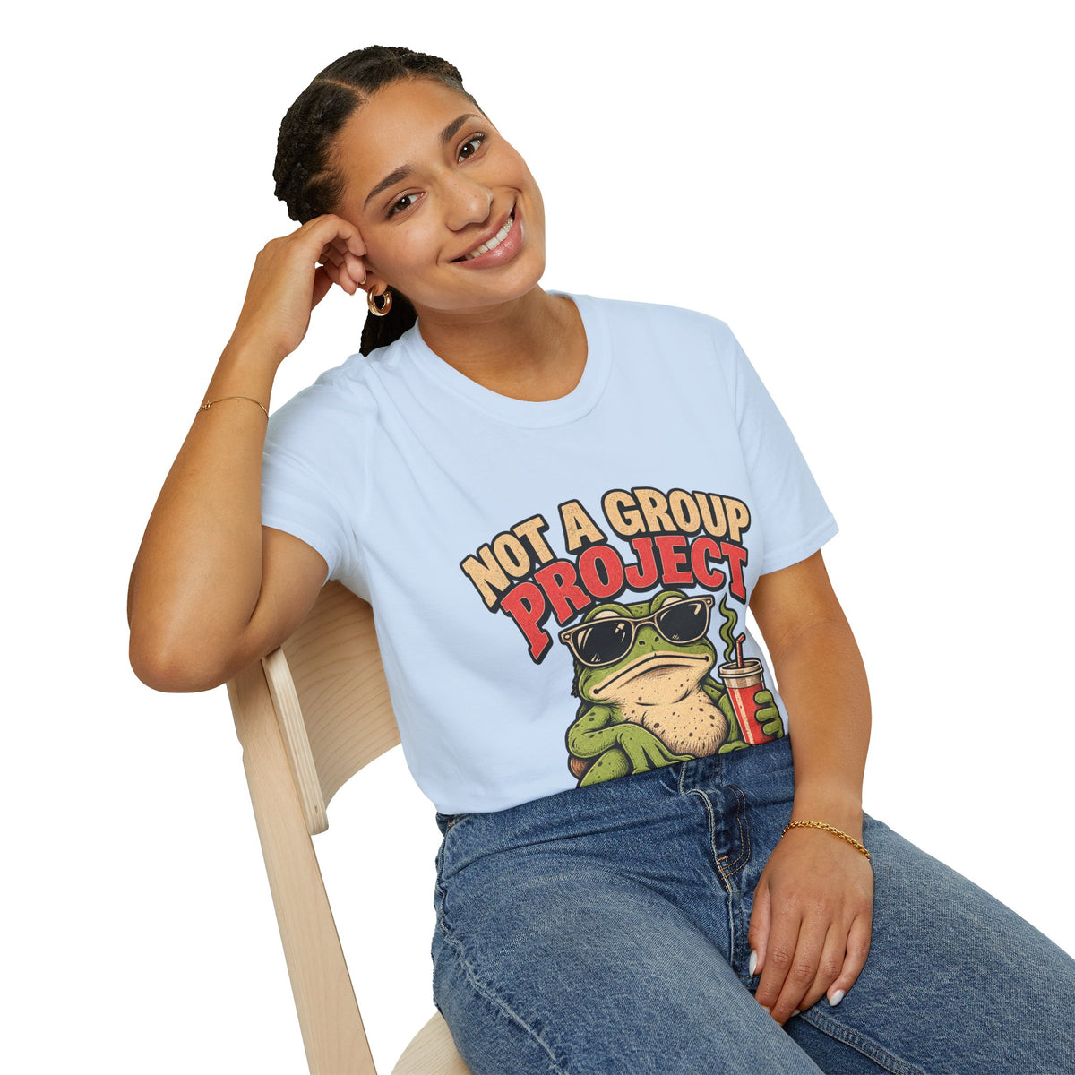 Not a Group Project Frog T-Shirt — "Socially Selective" Funny Introvert Tee