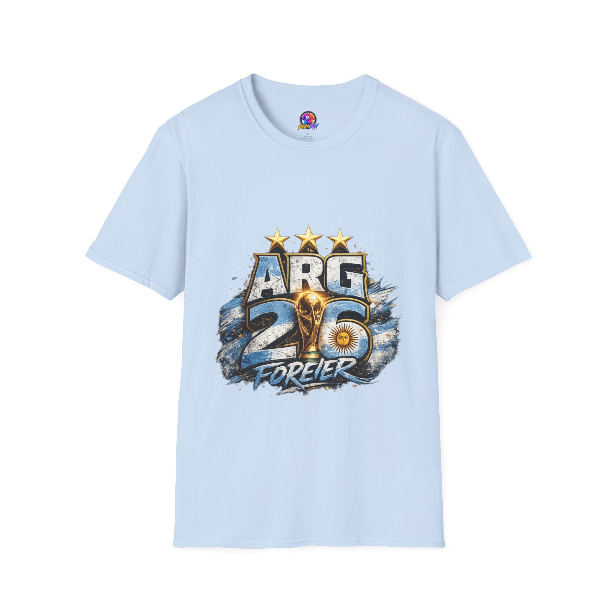 Argentina 26 Forever T‑Shirt — ARG Soccer World Cup 3‑Star Fan Tee