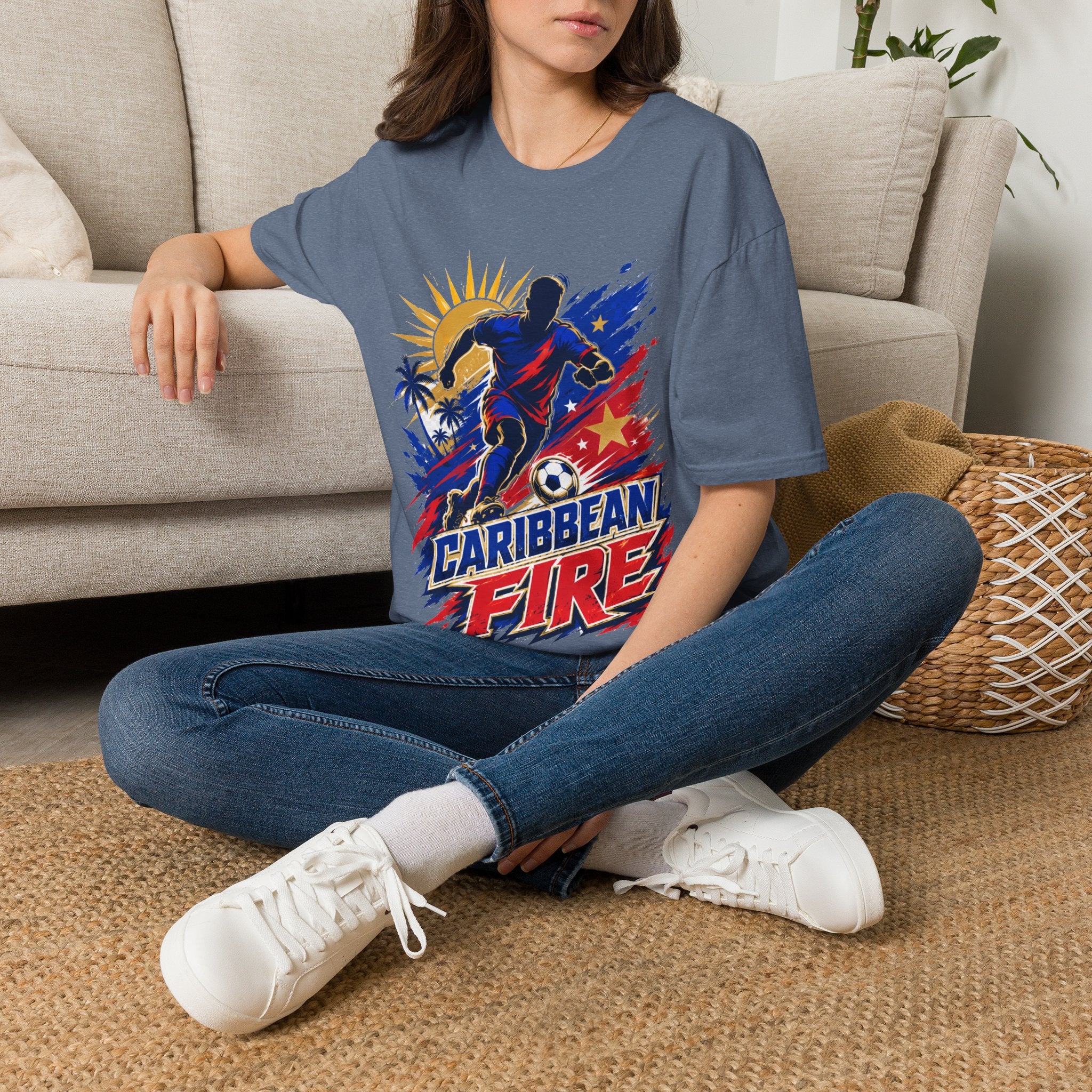 Haiti Soccer T-Shirt — Caribbean Fire Graphic Tee