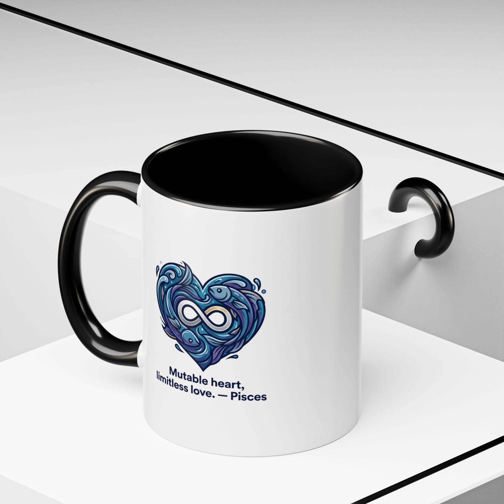 Pisces Heart Coffee Mug — "Mutable heart, limitless love" Zodiac Gift