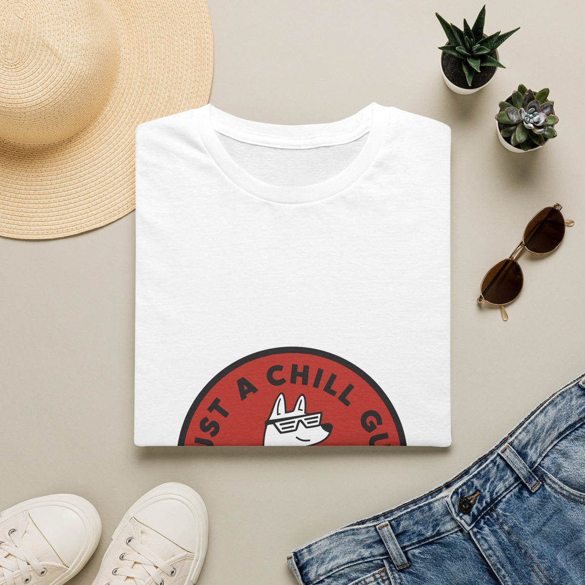 Just A Chill Guy Red Circle Badge T-Shirt - Viral Character Mascot Tee - Trending Now - September 2026