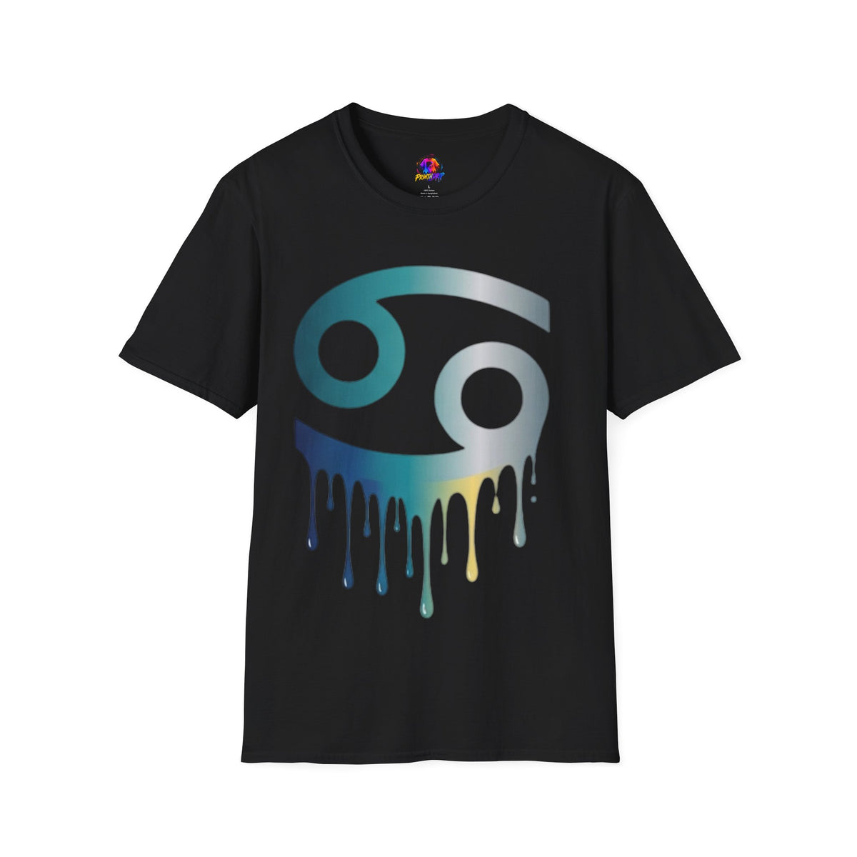 Cancer Zodiac T‑Shirt — Dripping Gradient Astrology Tee (Cancer Symbol)