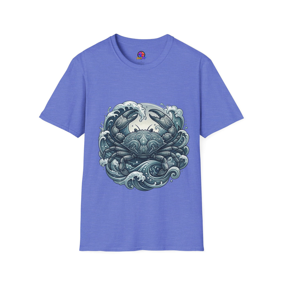 Crab and Waves Graphic T-Shirt — Coastal Oceanic Nautical Tee