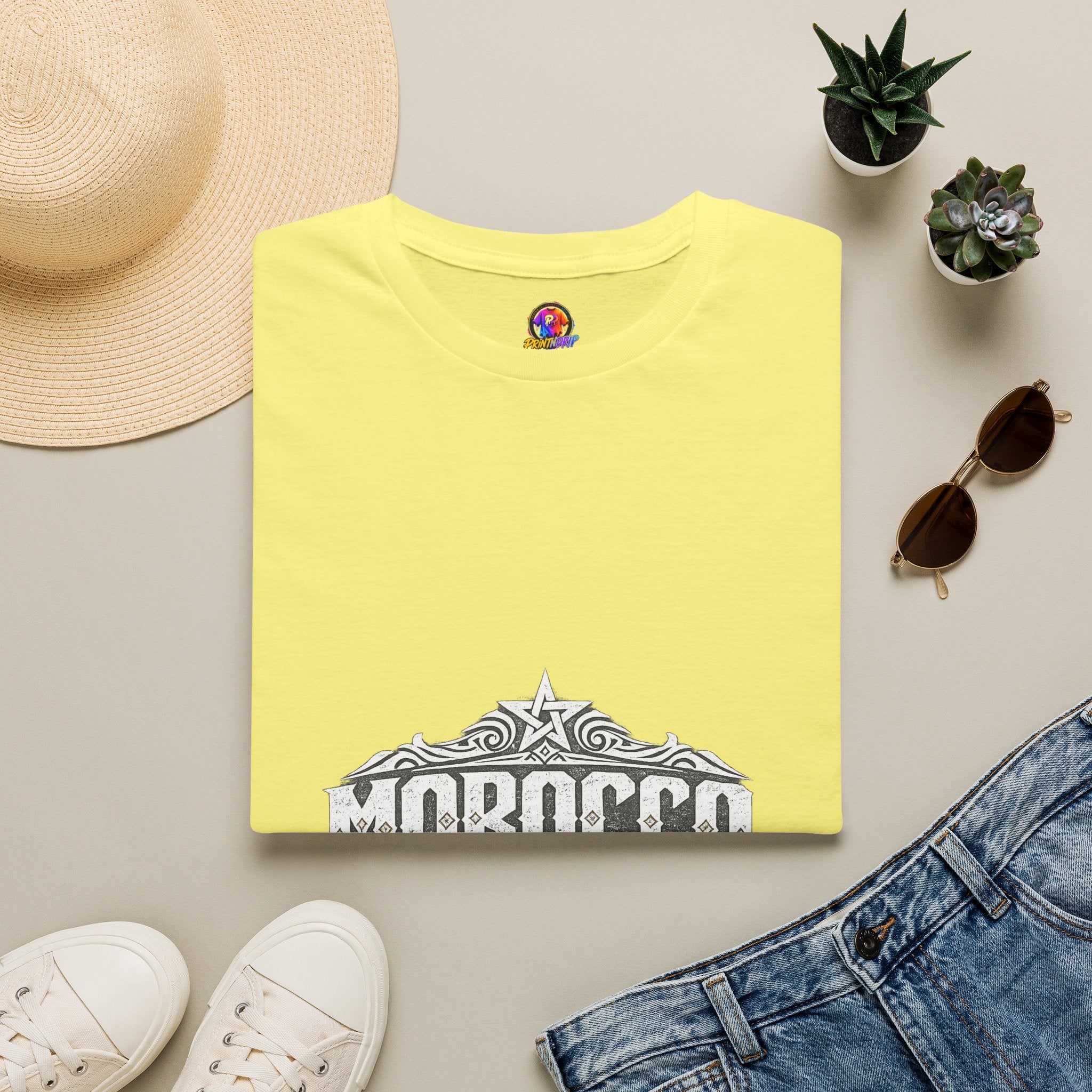 Morocco Vintage Graphic T-Shirt — Travel Tee with Ornamental Crest