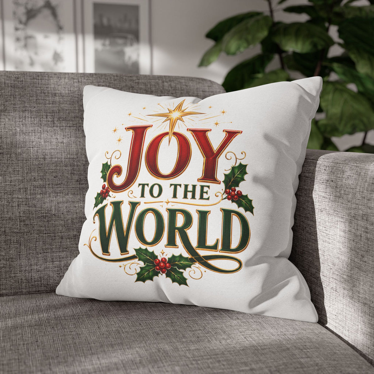 Christmas Pillowcase Joy to the World Christmas Pillowcase