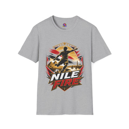 Egypt Soccer Player Nile Fire Graphic T-Shirt — Retro Athletic Team Tee