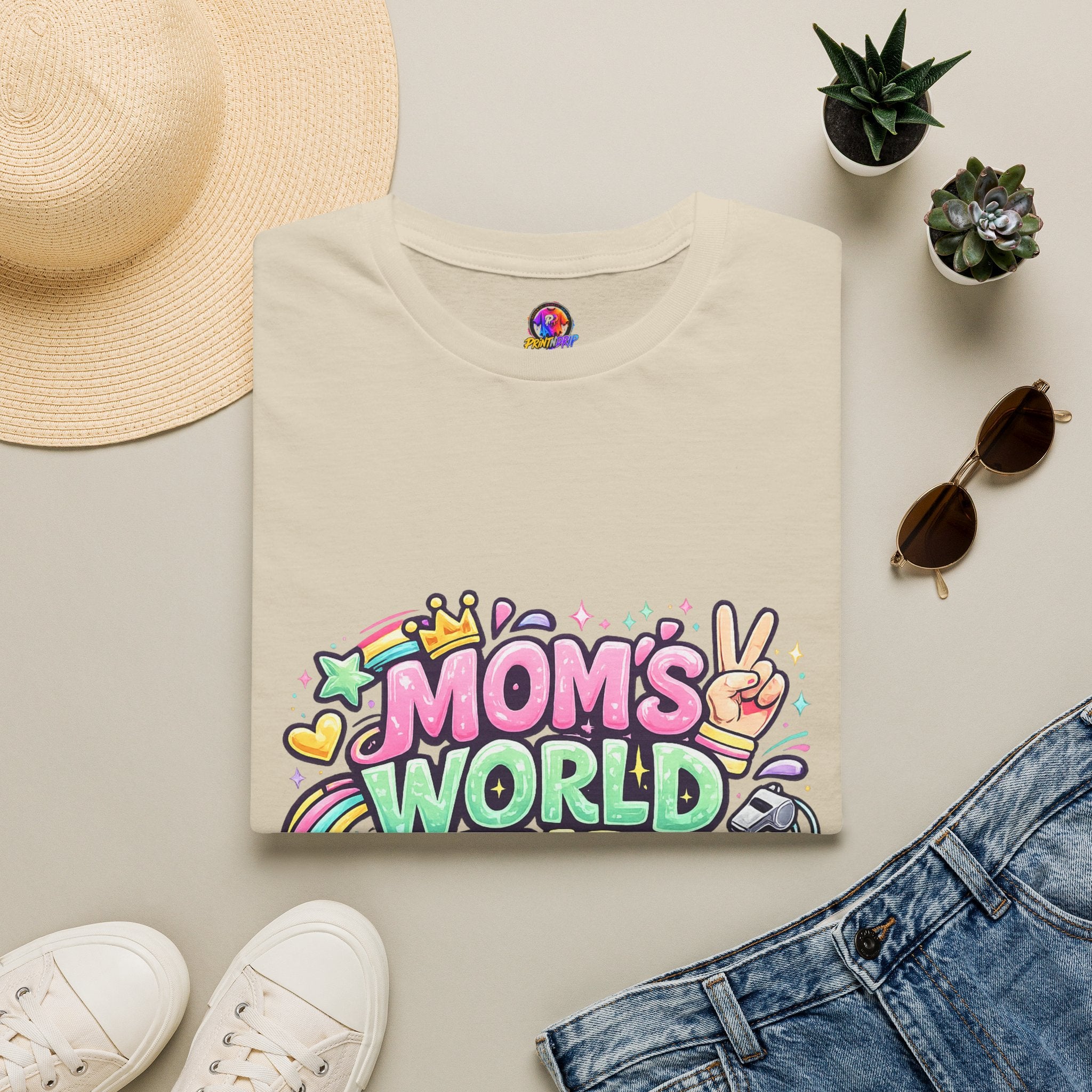 Girls Kids Mom's World Cup Era T‑Shirt — Playful Soccer Mom Tee