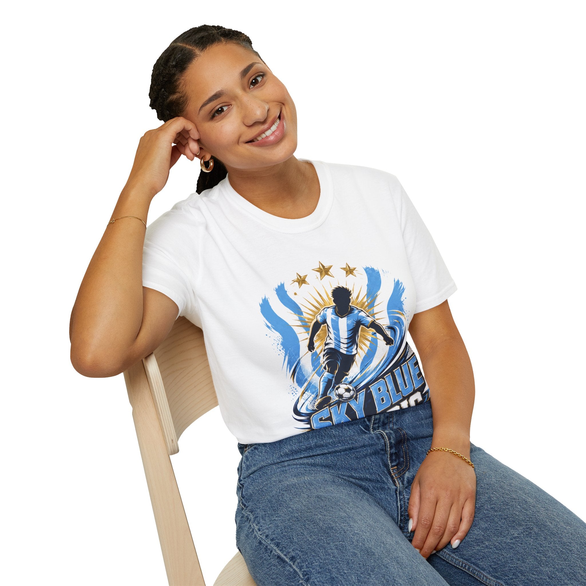 Argentina Sky Blue Magic Soccer T-Shirt — Argentinian Football Player Graphic Tee