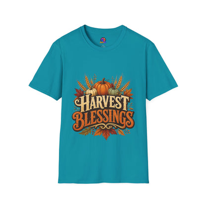 Harvest Blessings T-Shirt — Fall Pumpkin & Wheat Autumn Tee