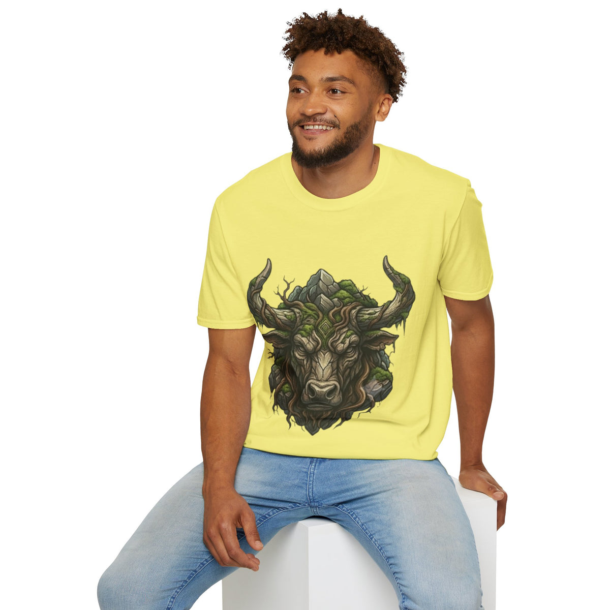Forest Spirit Bull T-Shirt — Greenwood Celtic Nature Bull Design