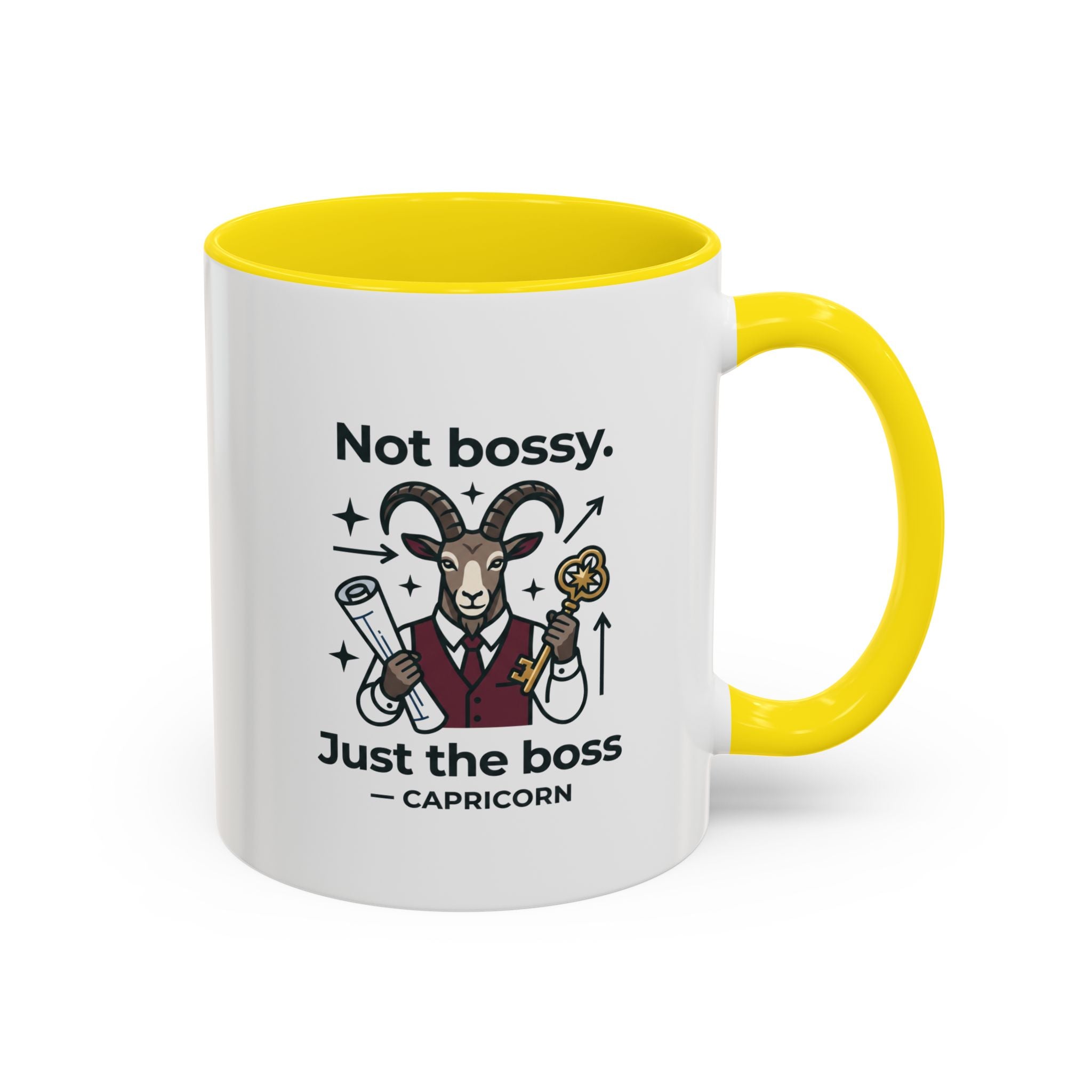 Capricorn Coffee Mug — "Not Bossy, Just the Boss" Zodiac Accent Mug (11/15oz)