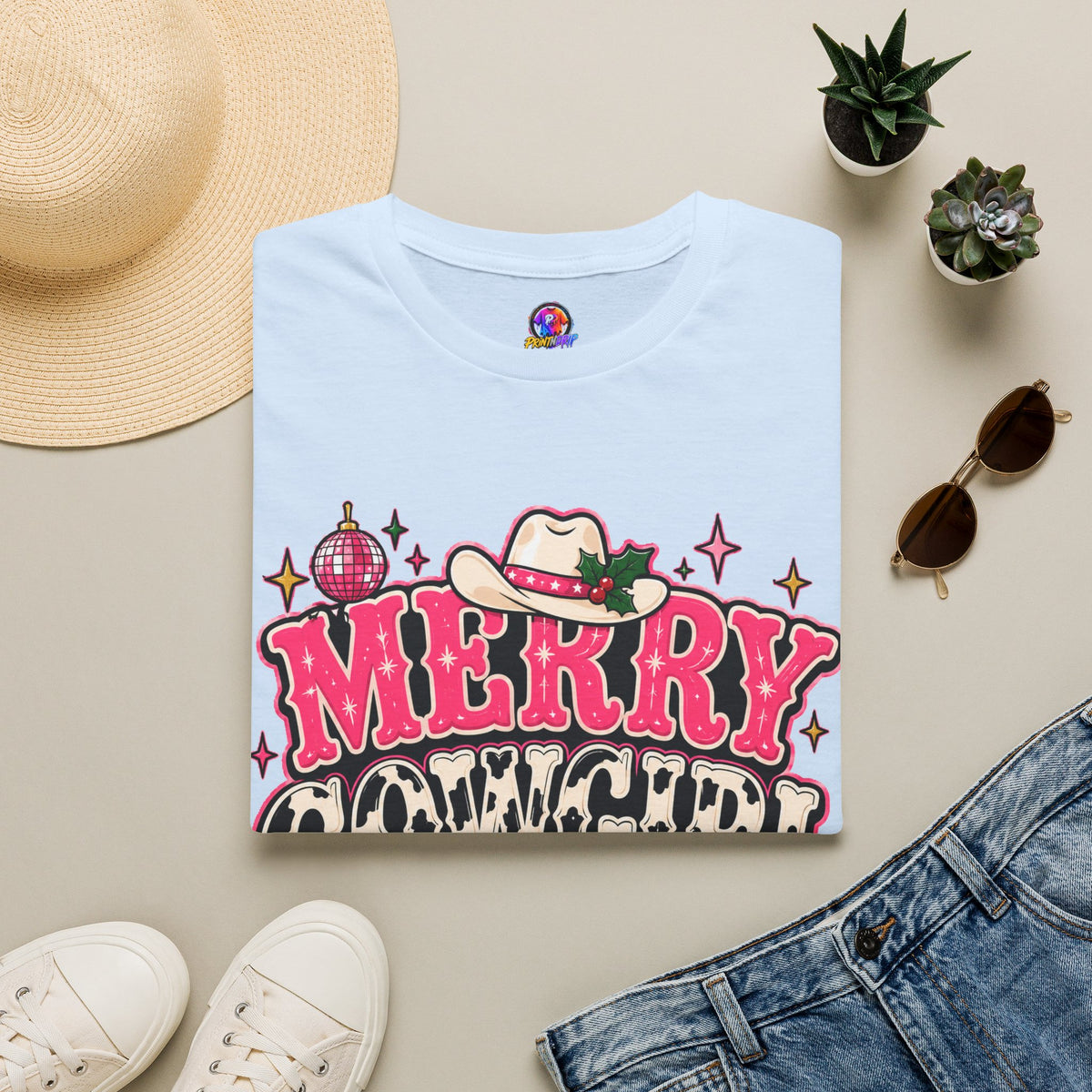 Merry Cowgirl Christmas T-Shirt