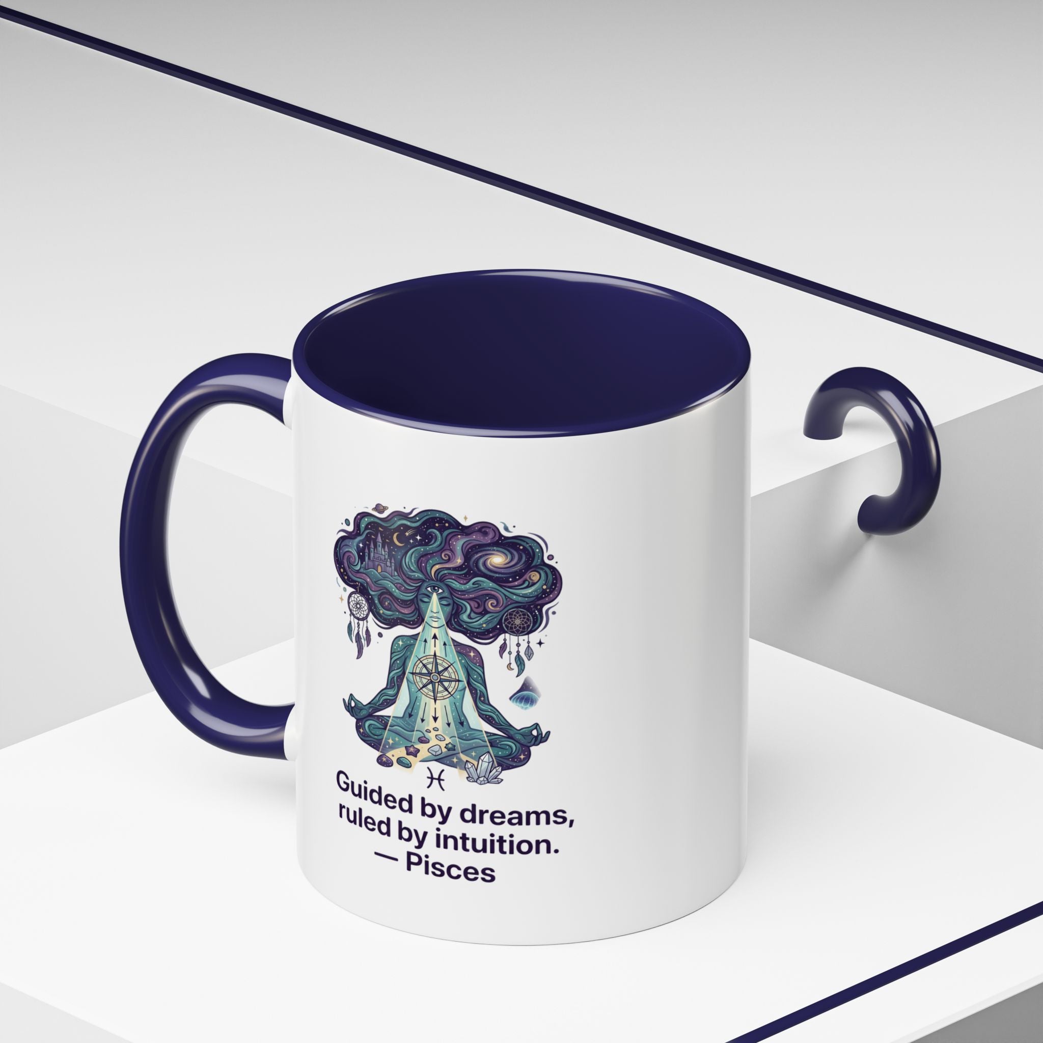 Pisces Zodiac Coffee Mug — "Guided by dreams, ruled by intuition" Accent Mug