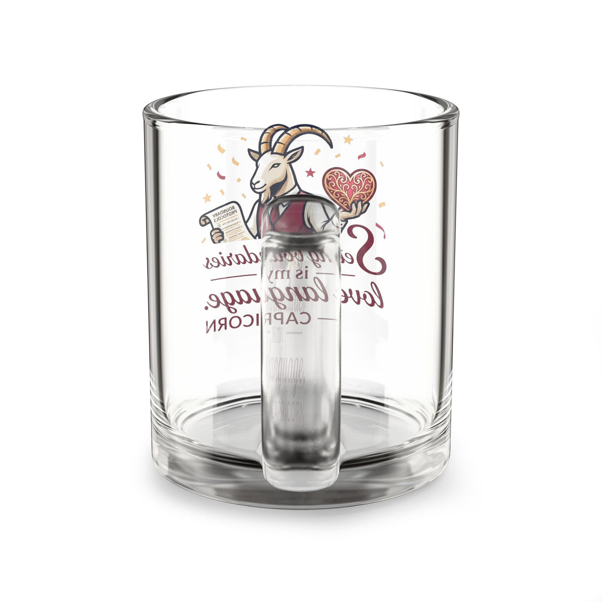 Capricorn Glass Mug – “Setting Boundaries Is My Love Language” 10oz Astrology Gift