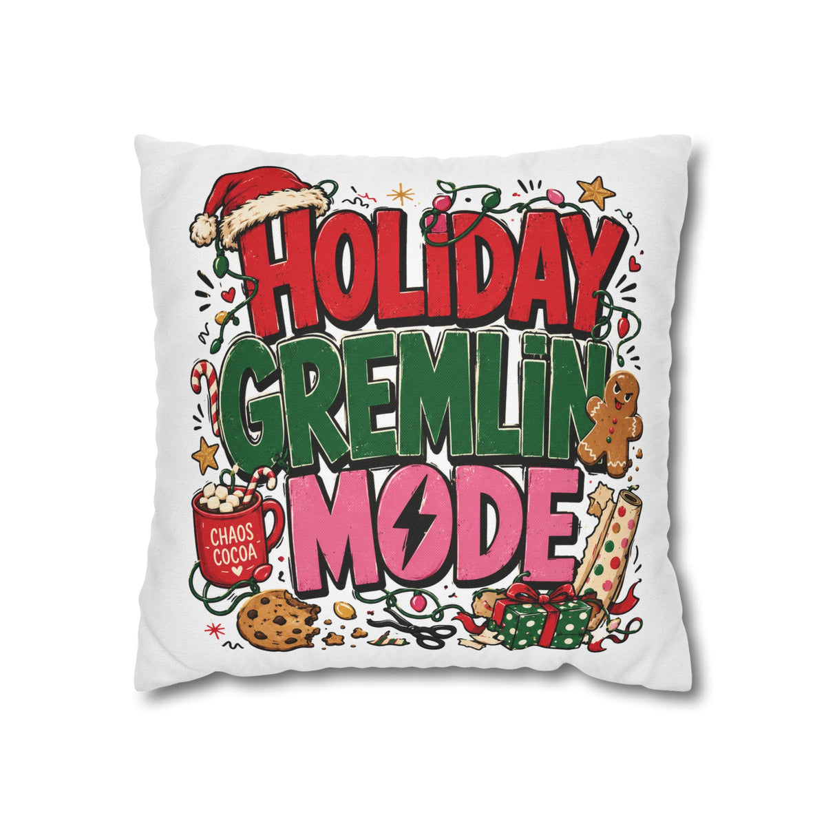 Holiday Gremlin Mode Pillowcase Modern Day Christmas