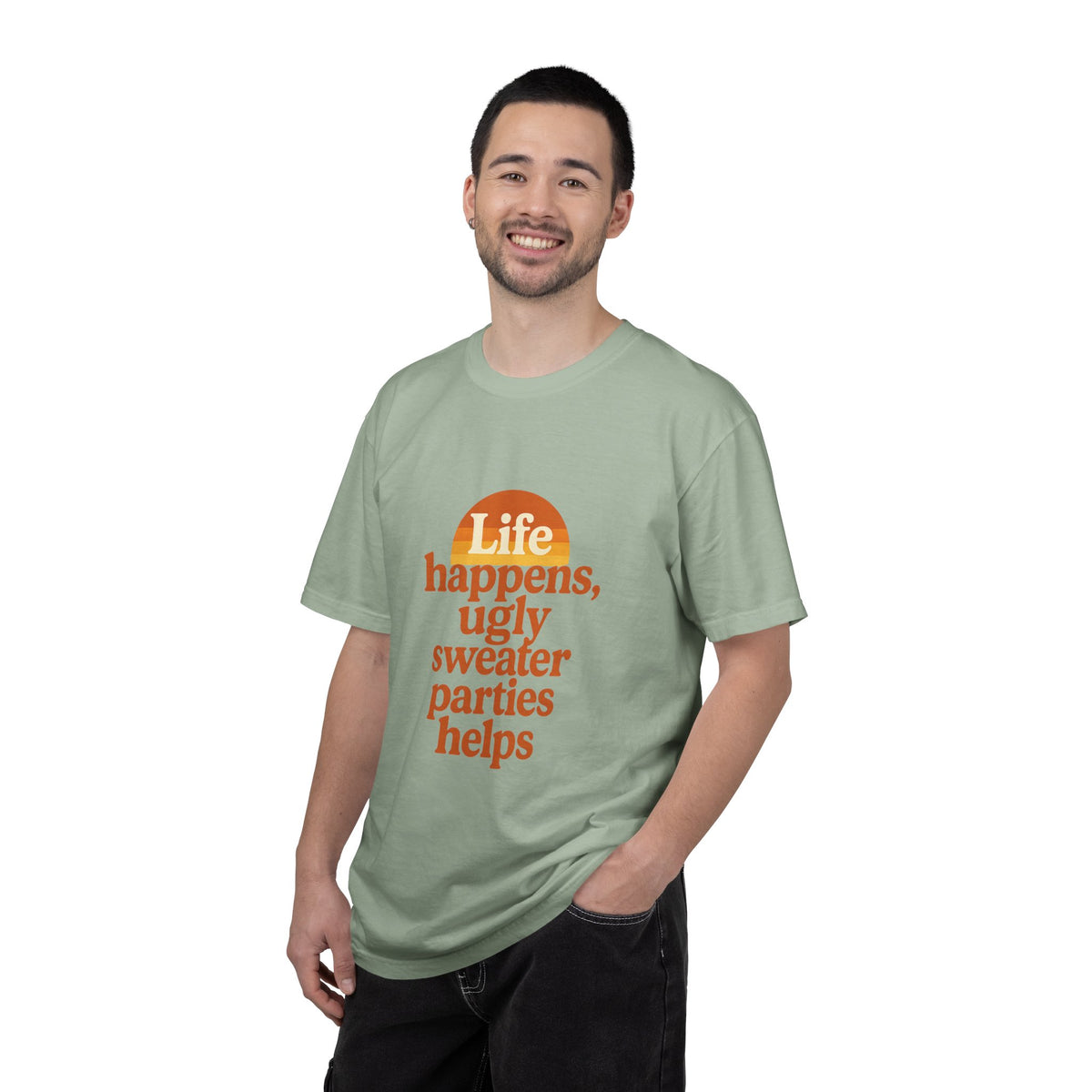 Life Happens Ugly Sweater Parties Helps T-Shirt - Trending Now - October 2026