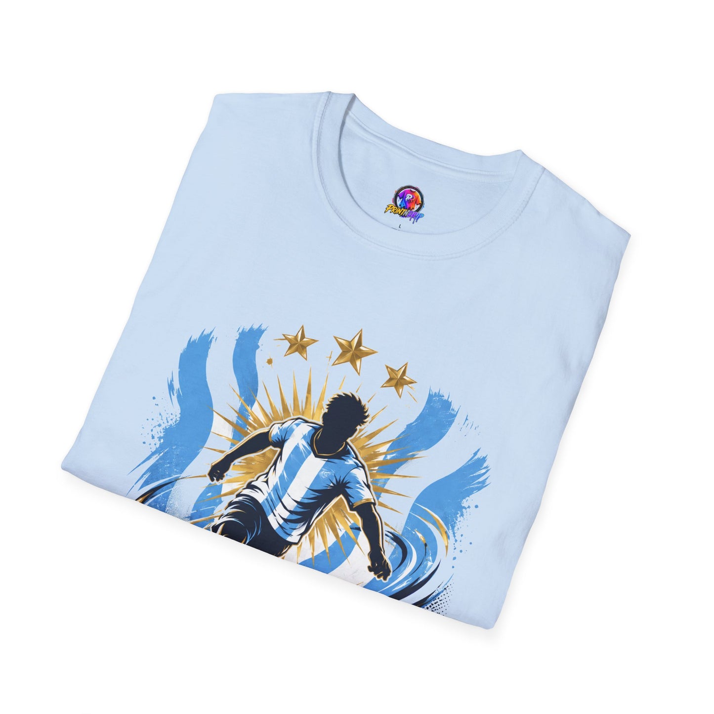 Argentina Sky Blue Magic Soccer T-Shirt — Argentinian Football Player Graphic Tee