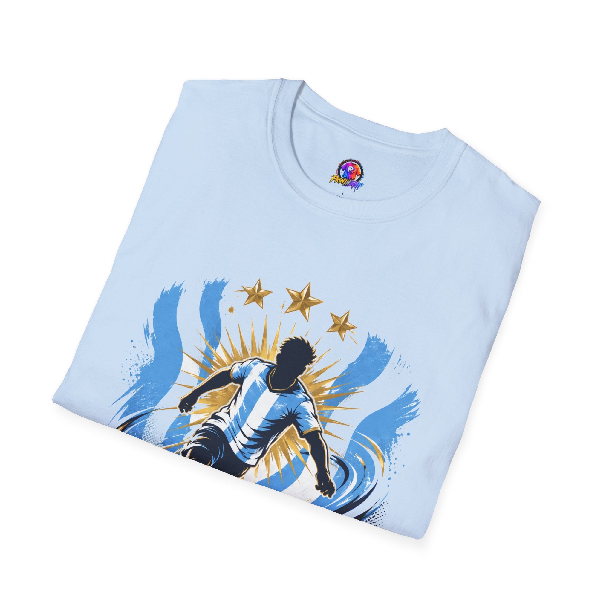 Argentina Sky Blue Magic Soccer T-Shirt — Argentinian Football Player Graphic Tee