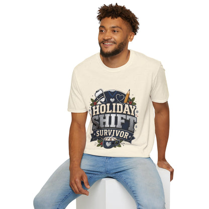Holiday Shift Survivor T-Shirt — Nurse & Healthcare Worker Gift