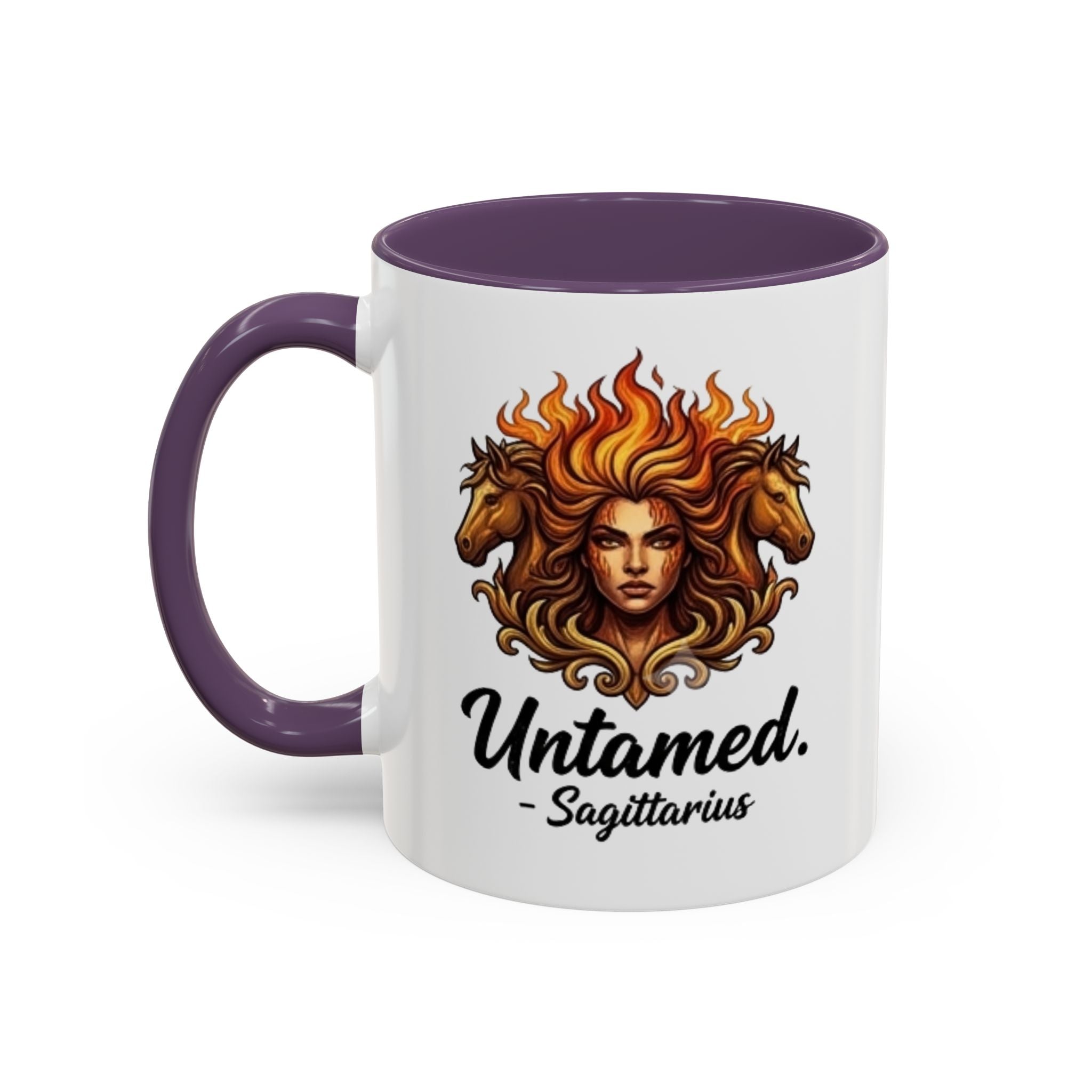 Untamed Sagittarius Coffee Mug — Zodiac Archer Accent Mug (11 oz)