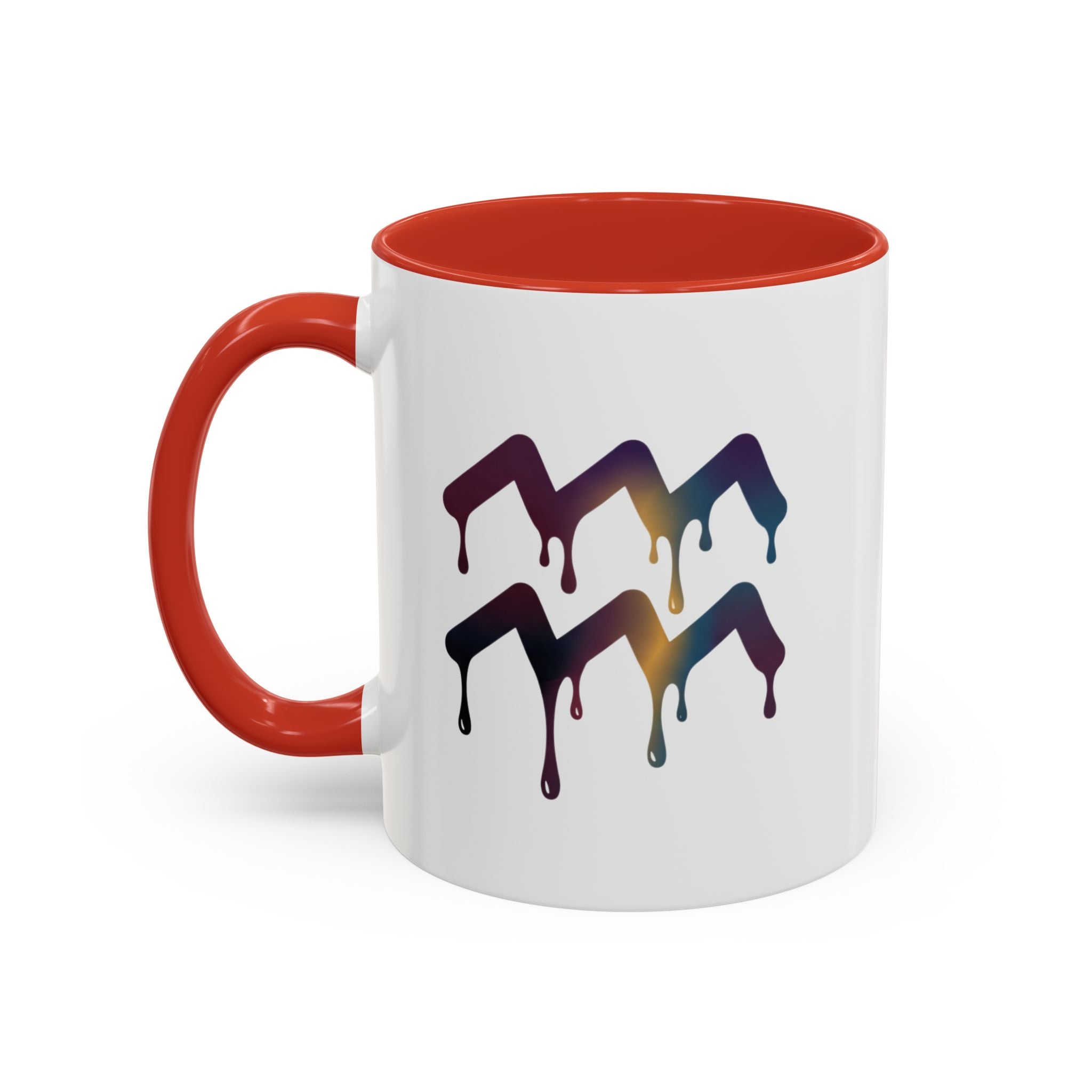 Dripping Rainbow Chevron Accent Coffee Mug — Colorful Gradient Art