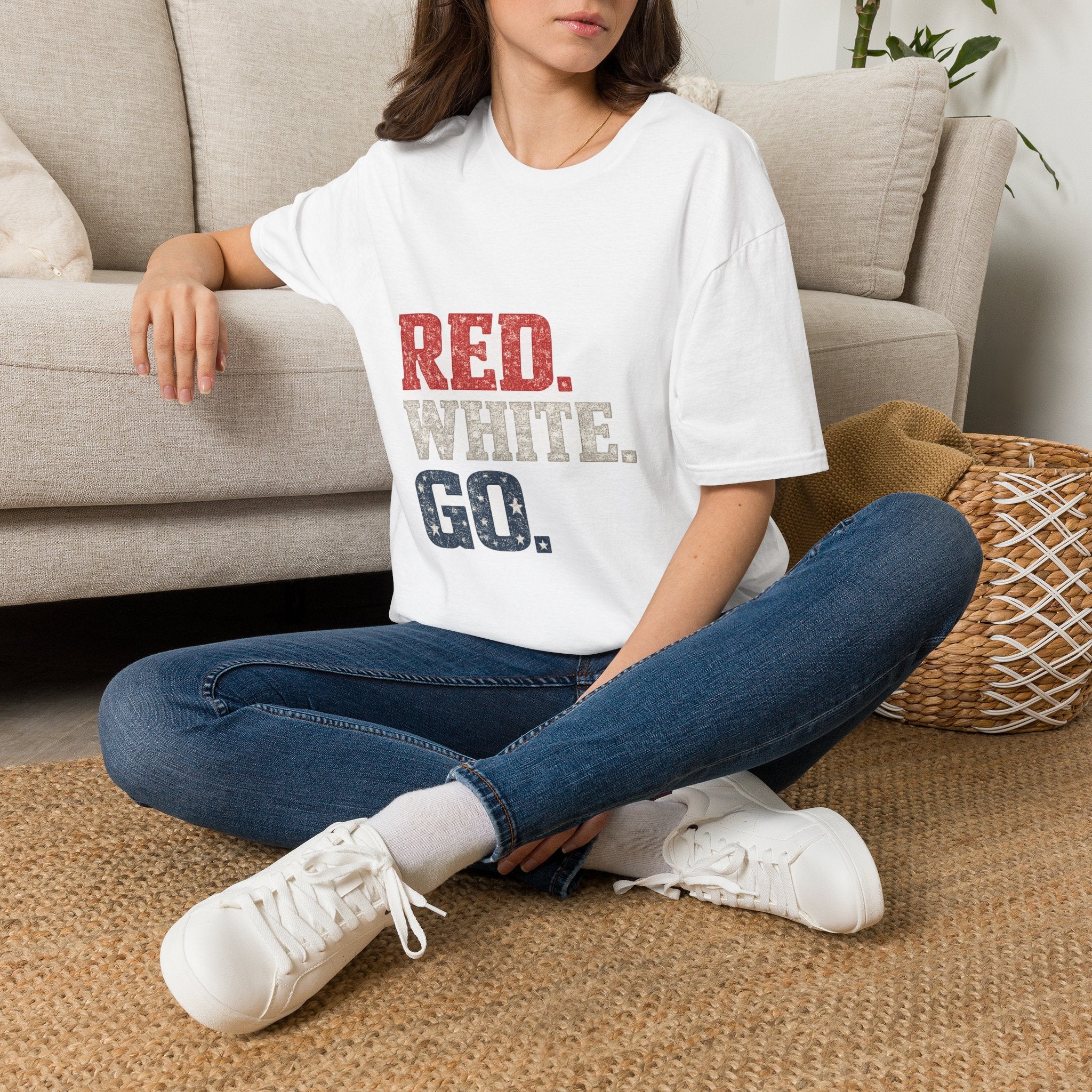 USA Patriotic 'Red. White. Go.' T-Shirt — 4th of July Independence Day Tee