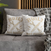 Built Not Bought Decorative Pillowcase Milo Bailey Dog Dad Mom — Rustic Mechanic Tool Accent