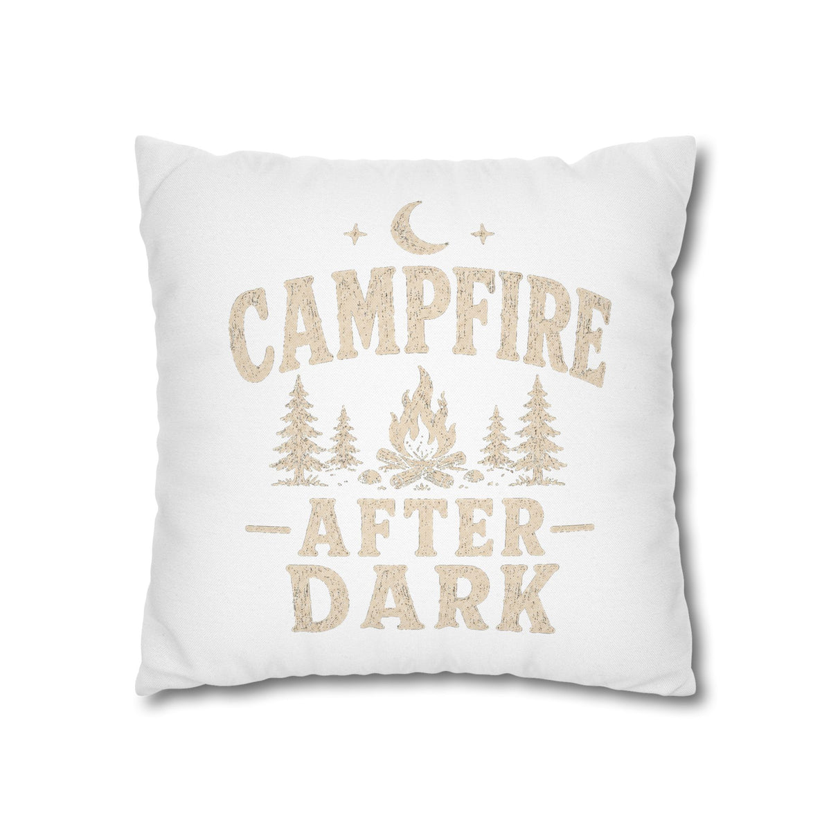 Campfire After Dark Decorative Pillowcase  Milo Bailey Dog Dad Mom— Rustic Camping Throw Pillow Cover