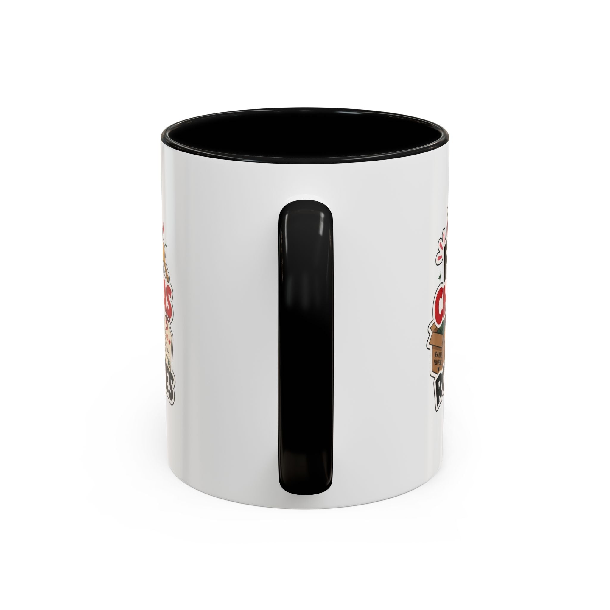 Modern Day Christmas First Christmas No Roommates Accent Coffee Mug — Funny Holiday Gift for New Homeowners & Dorm Residents