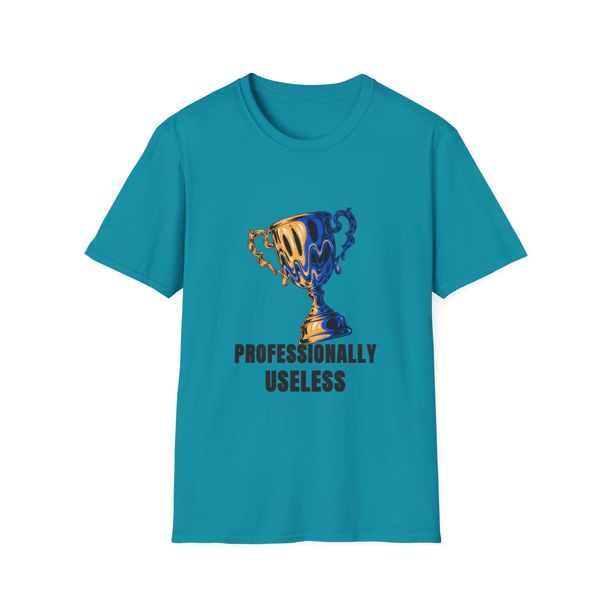 Professionally Useless T-Shirt — Retro Melting Trophy Graphic Tee - Trending Now - August 2026