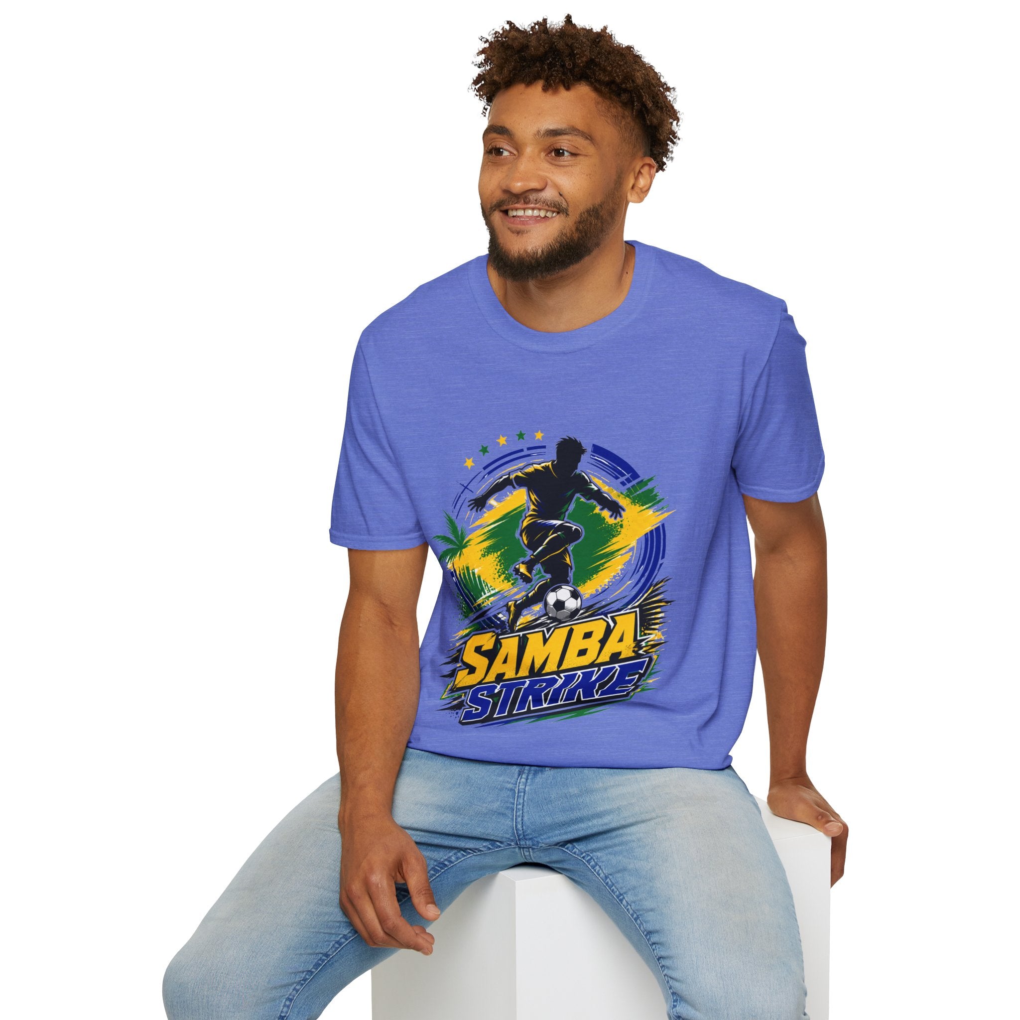 Brazil  Samba Strike Soccer T-Shirt — Brazilian Football Player Graphic Tee
