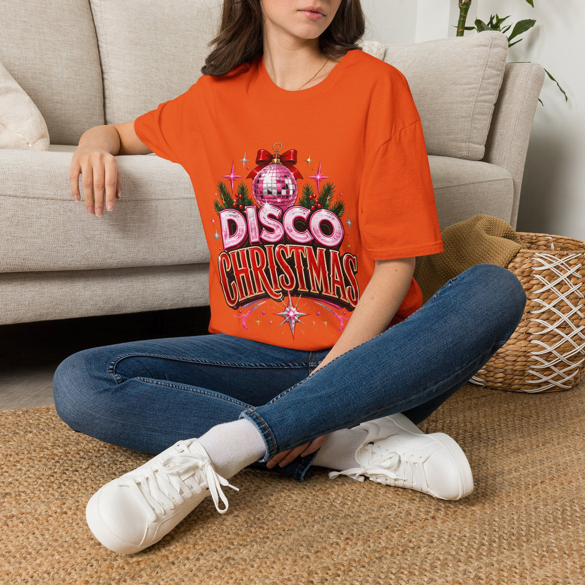 Disco Christmas T-Shirt — Retro Glitter Ornament Holiday Tee