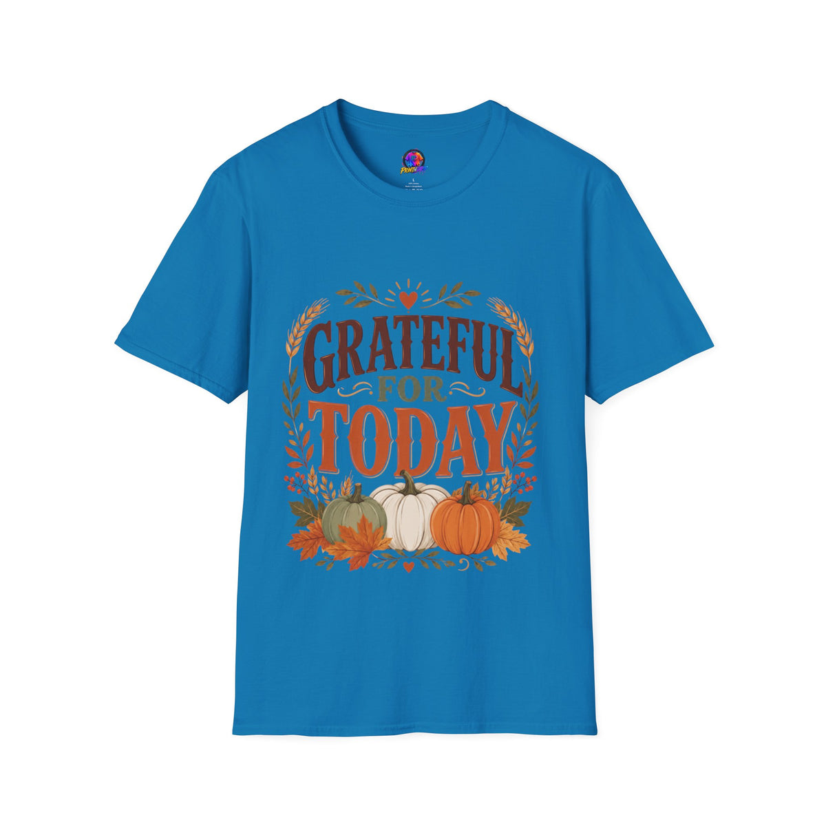 Thanksgiving T-Shirt Grateful For Today T-Shirt — Fall Pumpkin Thanksgiving Casual Tee