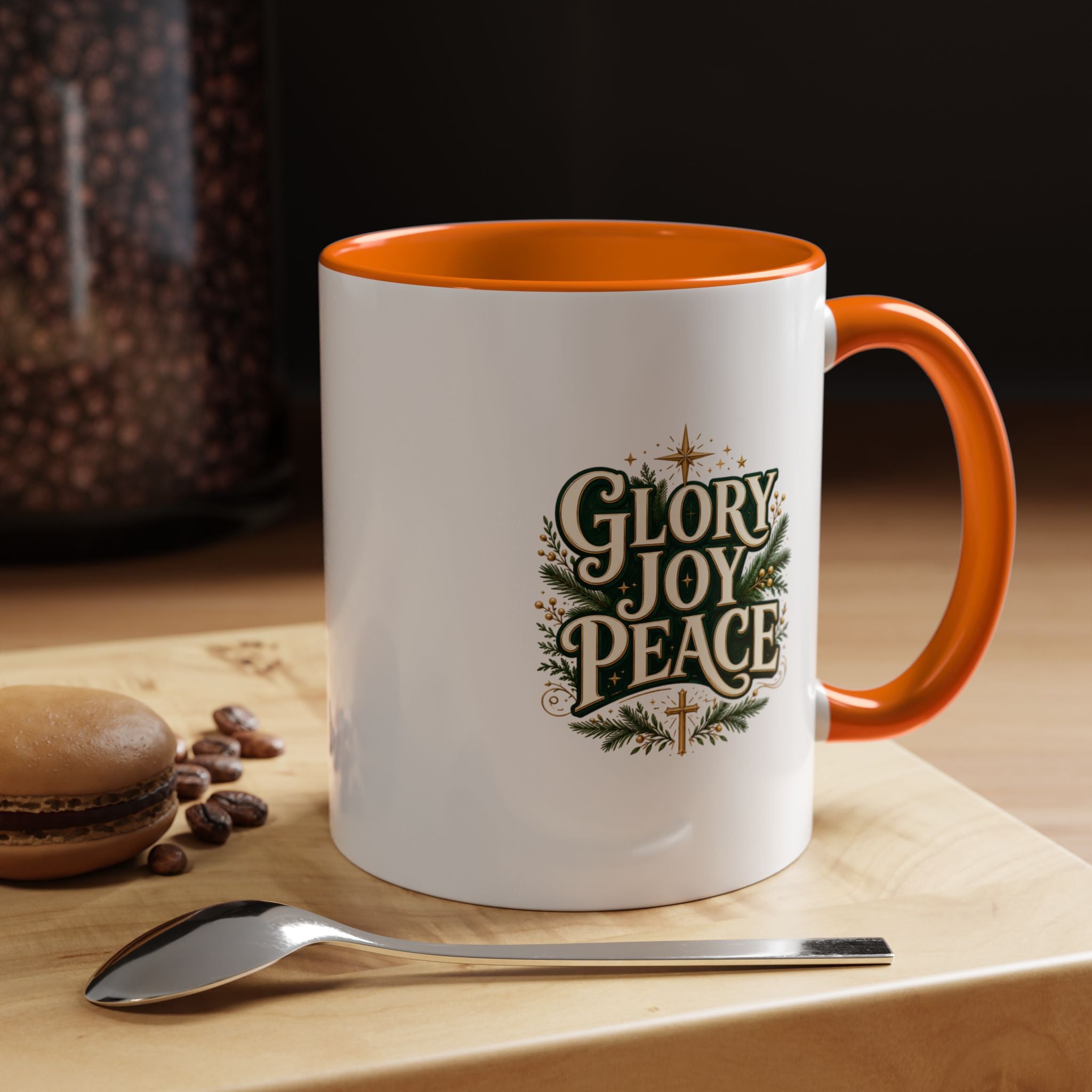 Glory Joy Peace Christmas Coffee Mug - Holiday Scripture Accent Mug
