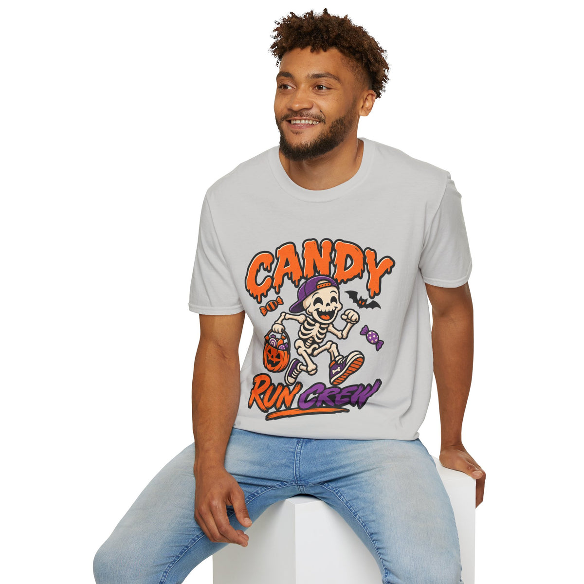 Candy Run Crew T-Shirt — Halloween Skeleton Trick-or-Treat Tee