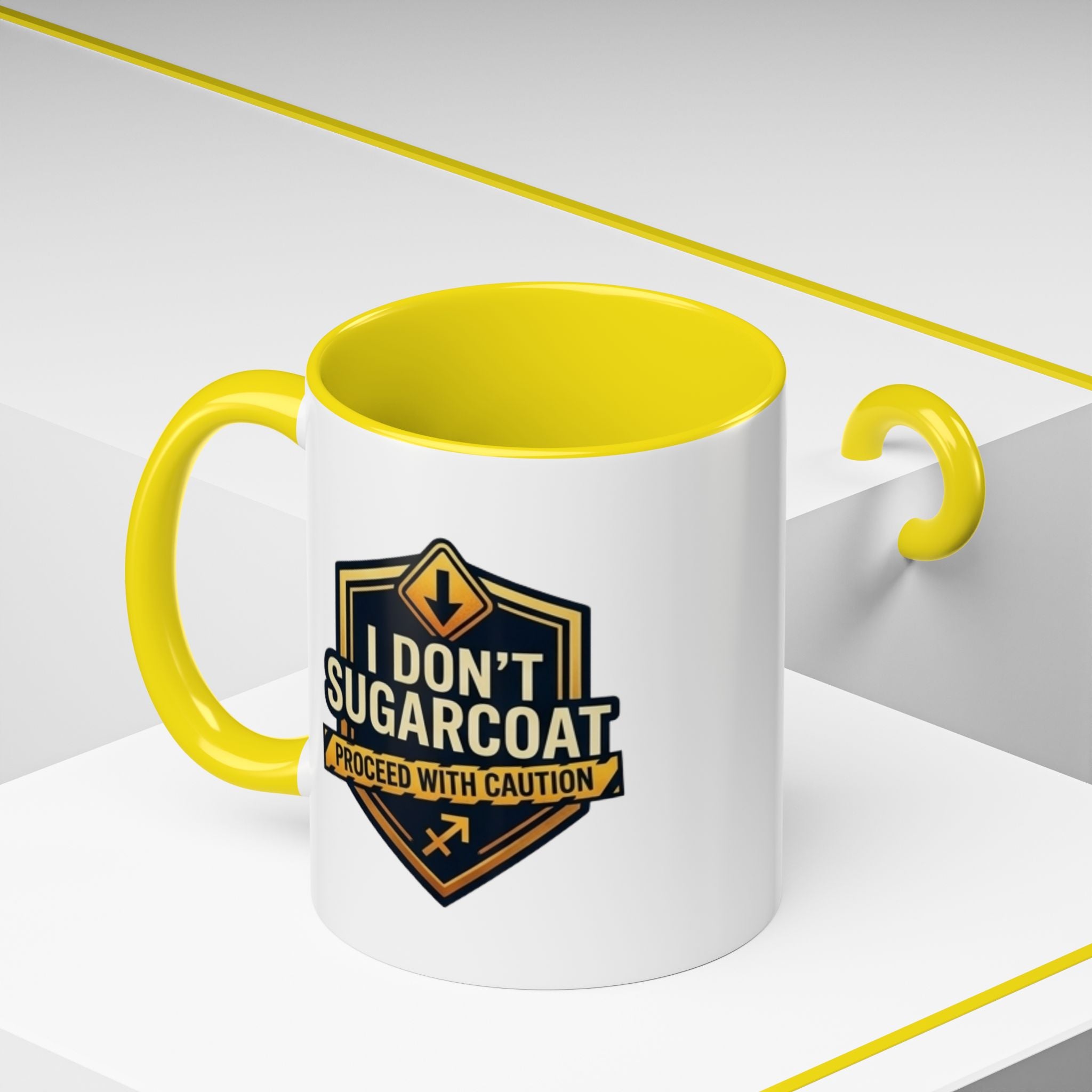 I Don't Sugarcoat Coffee Mug – 'Proceed With Caution' Bold Accent Mug