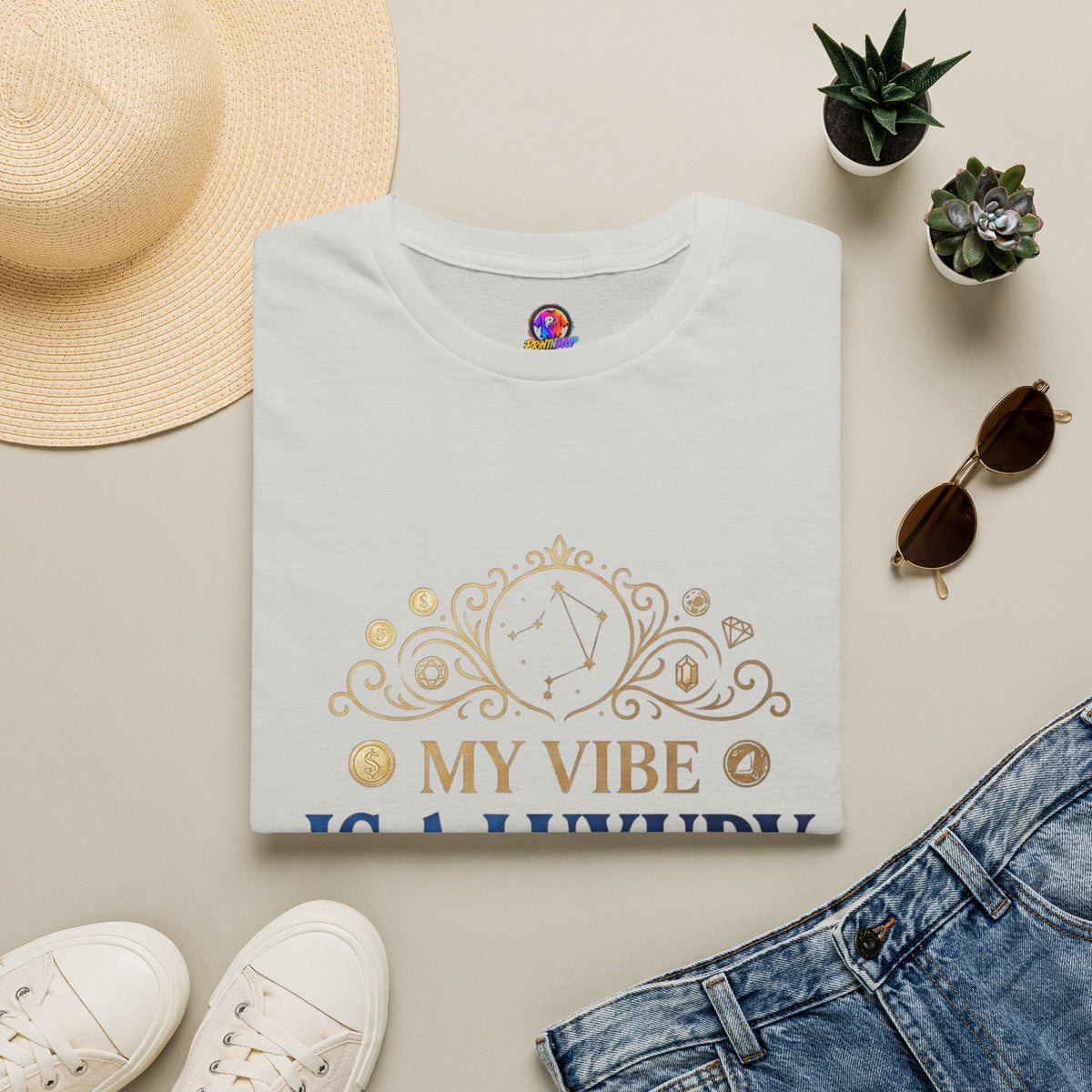 Libra Zodiac T-Shirt — "My Vibe Is A Luxury" Astrology Tee