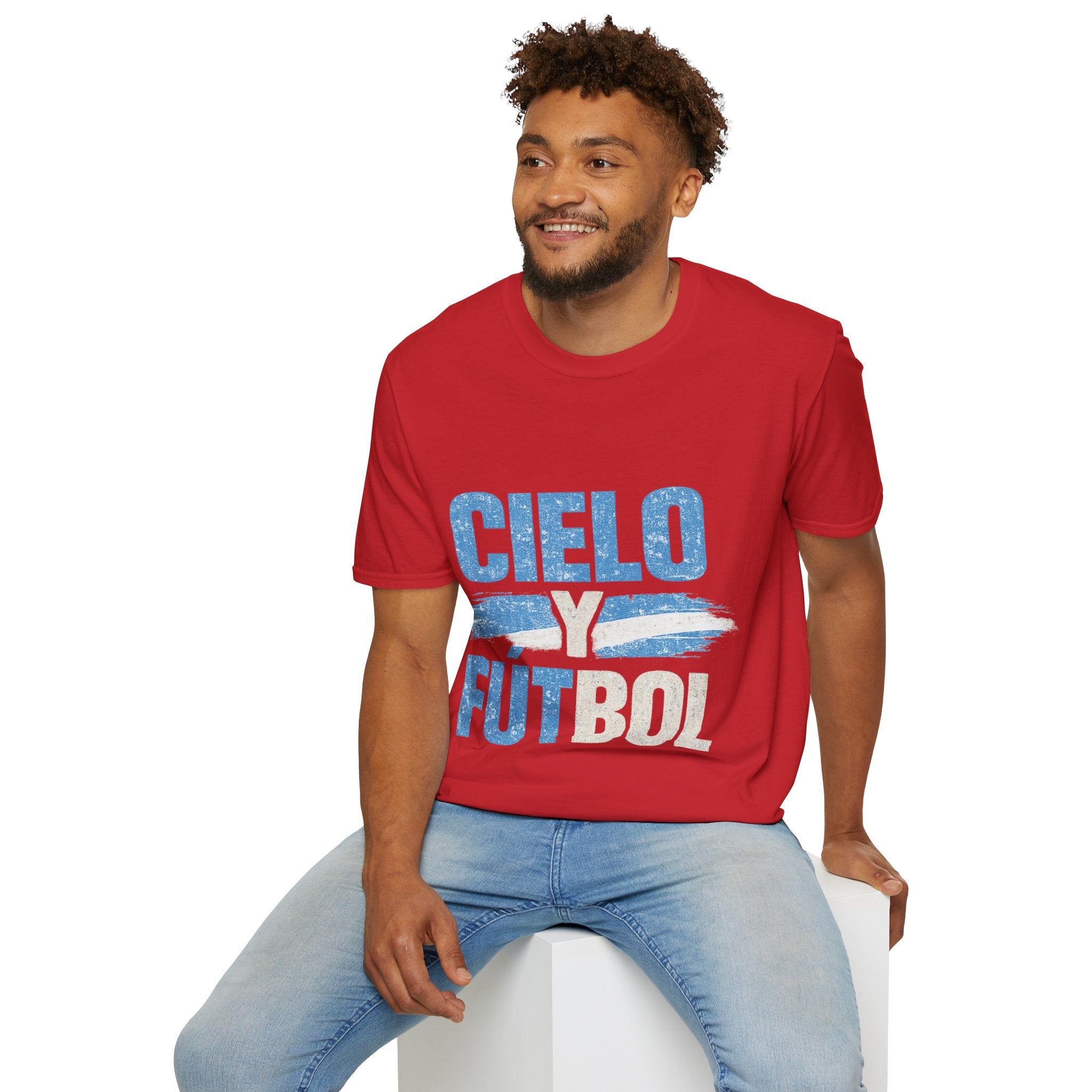 Argentina Cielo Fútbol T-Shirt — Vintage Sky Blue Soccer Tee
