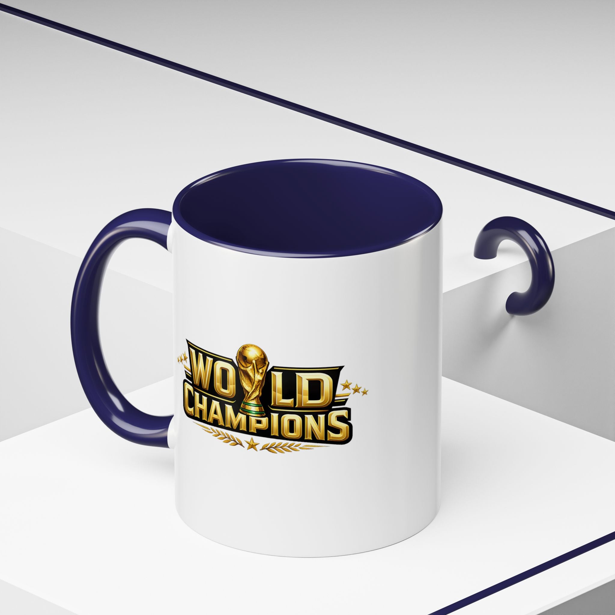 World Champions Accent Coffee Mug – Gold Trophy Sports Fan