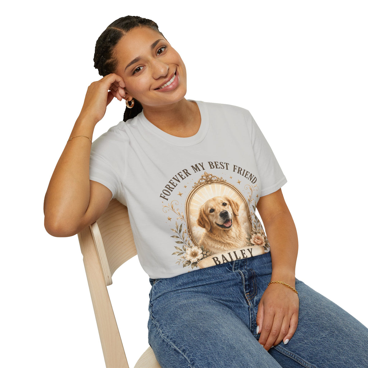 Dog Memorial T-Shirt — "Forever My Best Friend" Personalized Pet Tribute