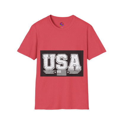 USA Vintage Block T-Shirt — Patriotic Americana Graphic Tee
