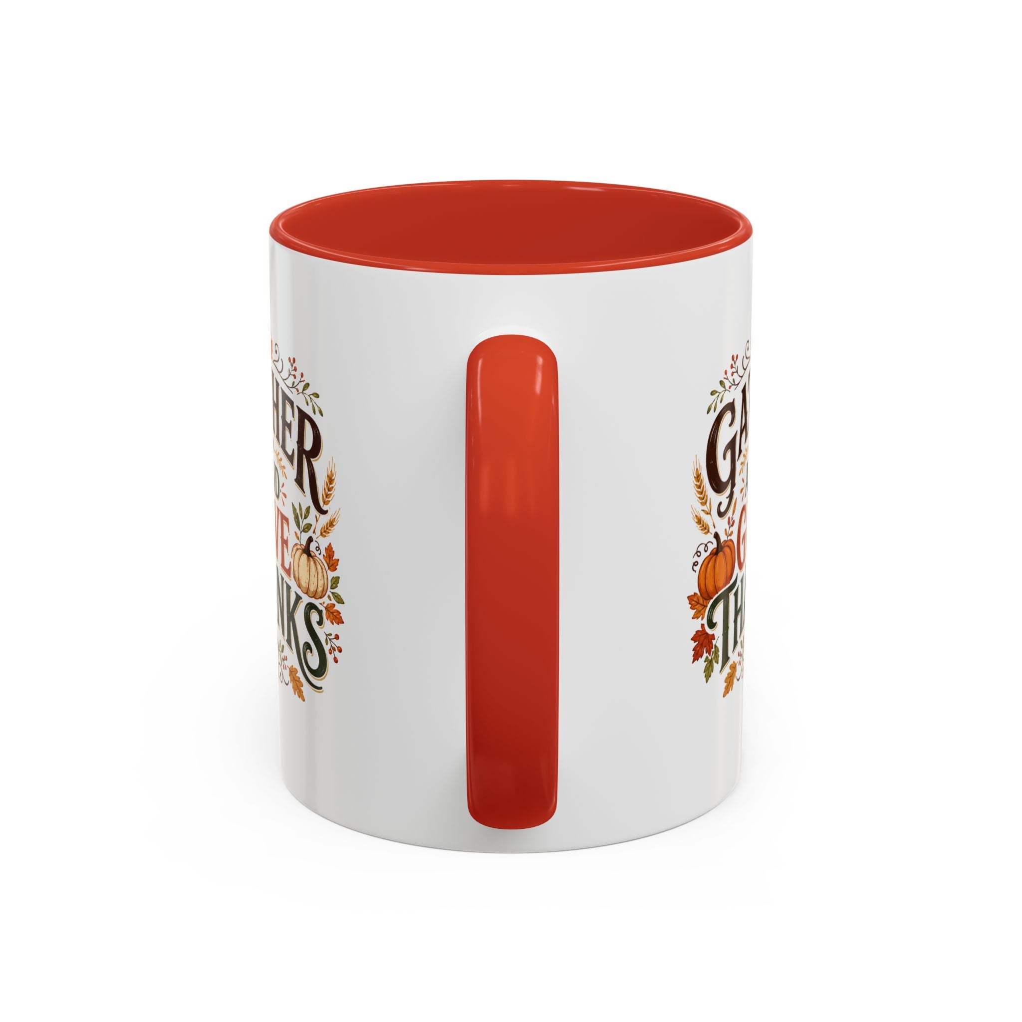 Thanksgiving Mug Gather and Give Thanks Coffee Mug — Thanksgiving Accent Mug