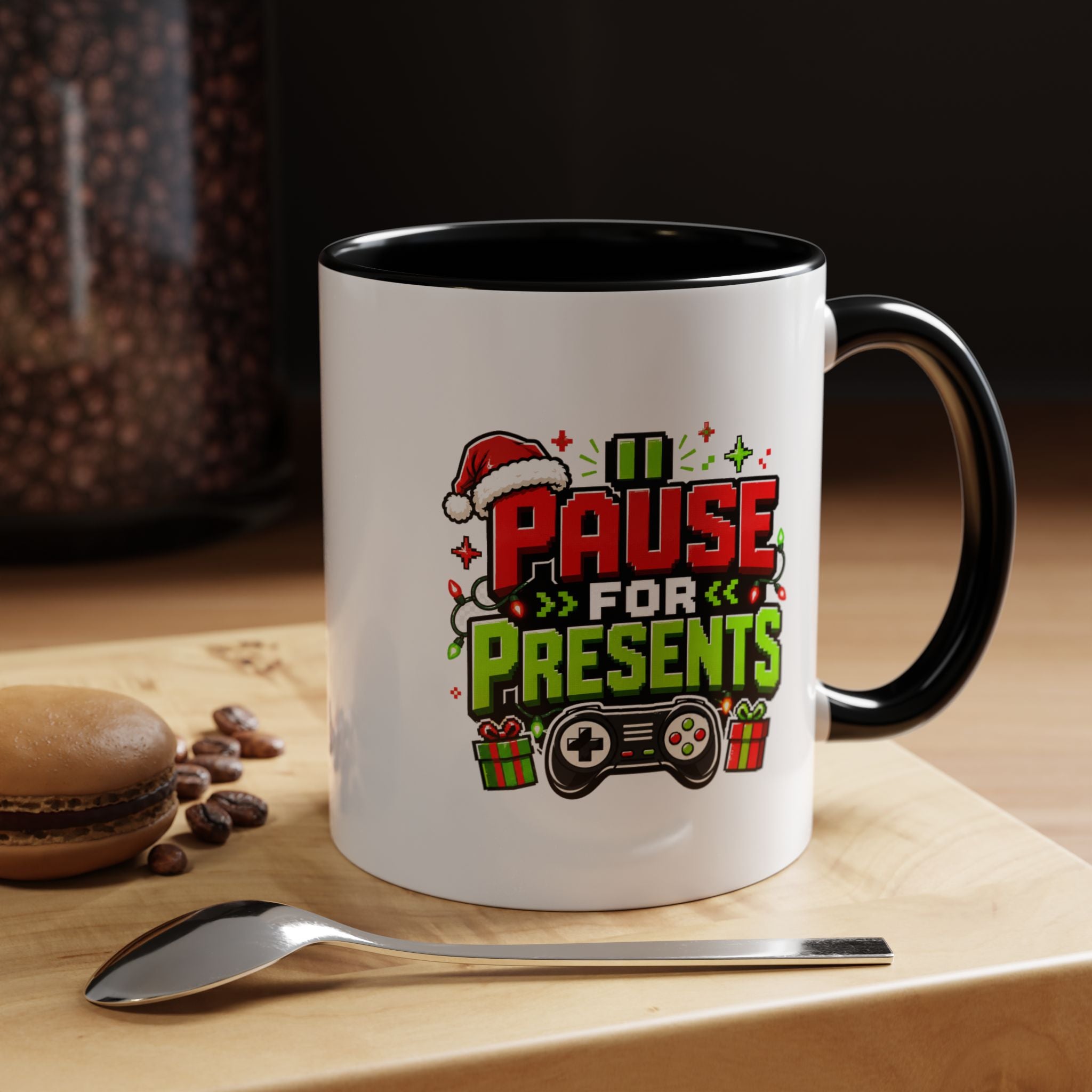 Modern Day Christmas Pause for Presents Christmas Gamer Coffee Mug