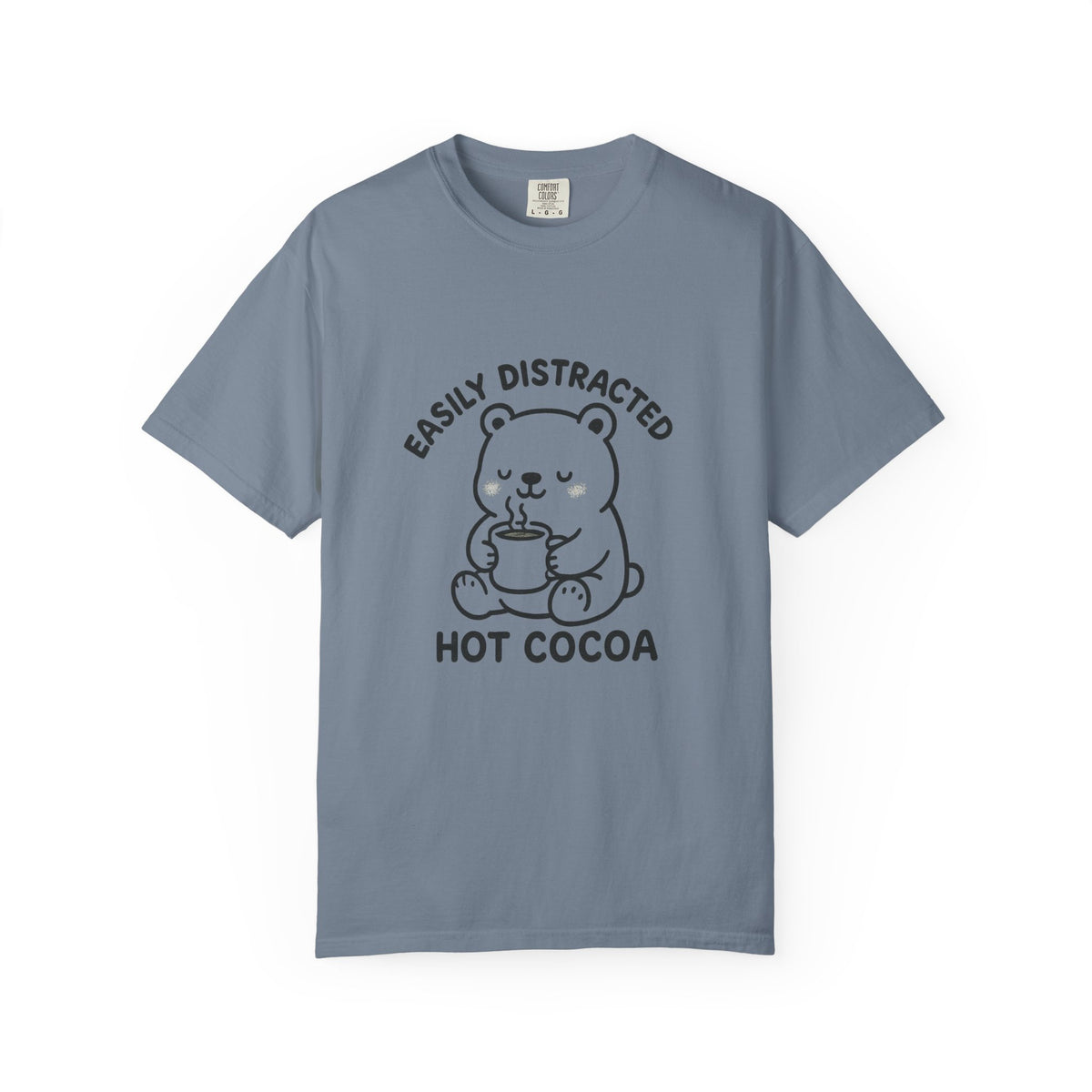 Hot Cocoa Bear T-Shirt — "Easily Distracted" Cute Winter Graphic Tee - Trending Now - October 2026